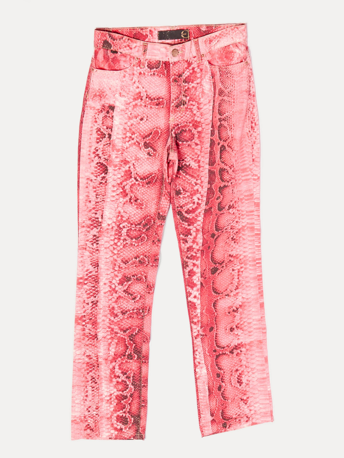 2000's Just Cavalli Red Snakeskin Jeans Size
