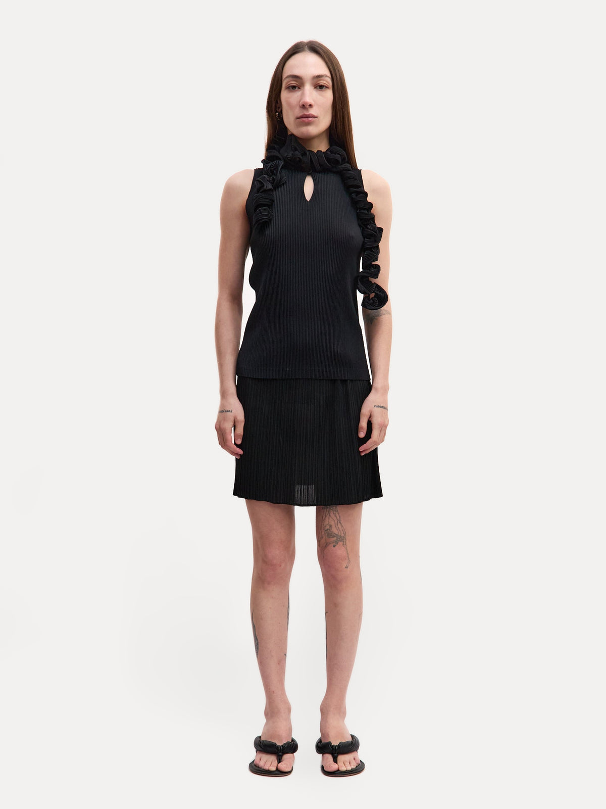 Issey Miyake Fete Spiral Black Top