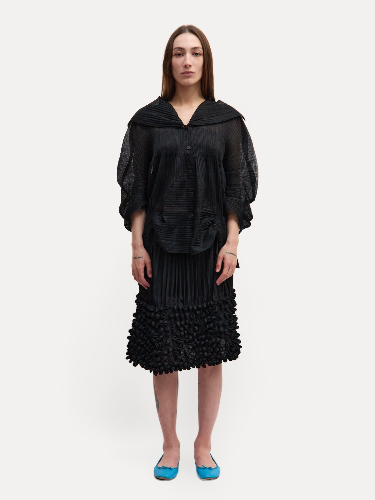 Issey Miyake 3-D Semi-Sheer Long Sleeve
