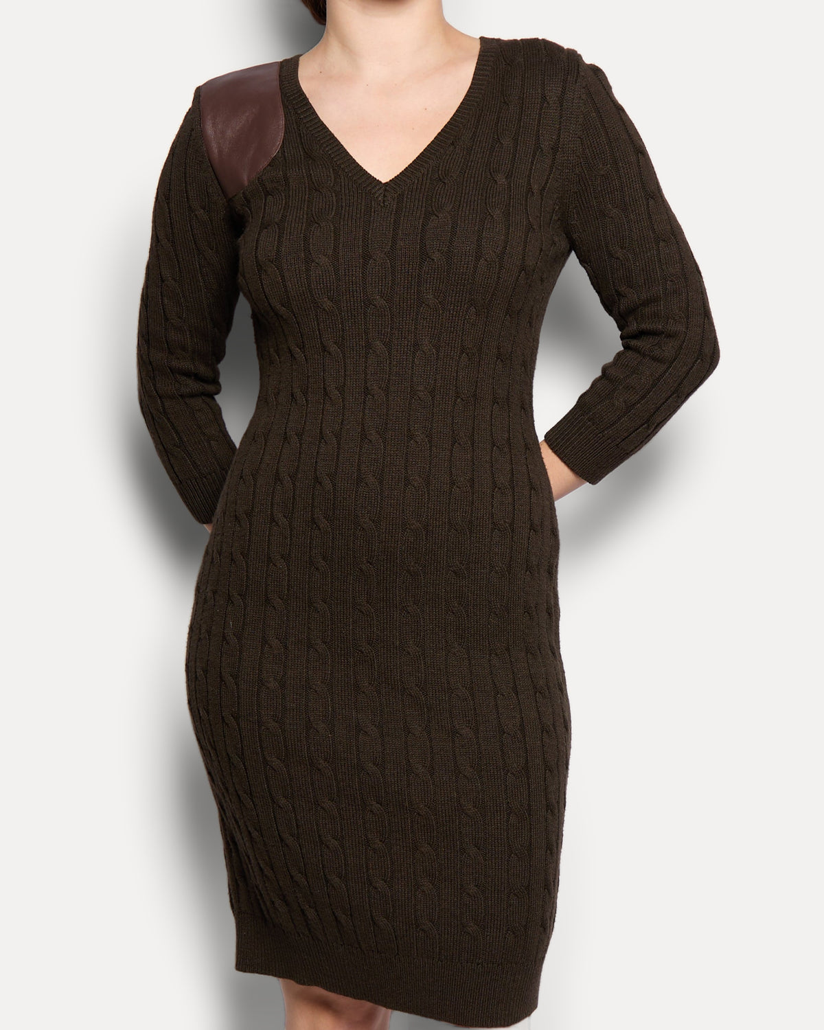 Ralph Lauren Brown Cable Knit Dress