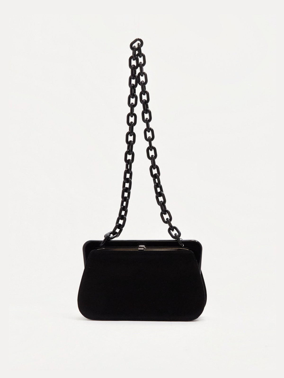 Prada Black Satin Chain Shoulder Bag