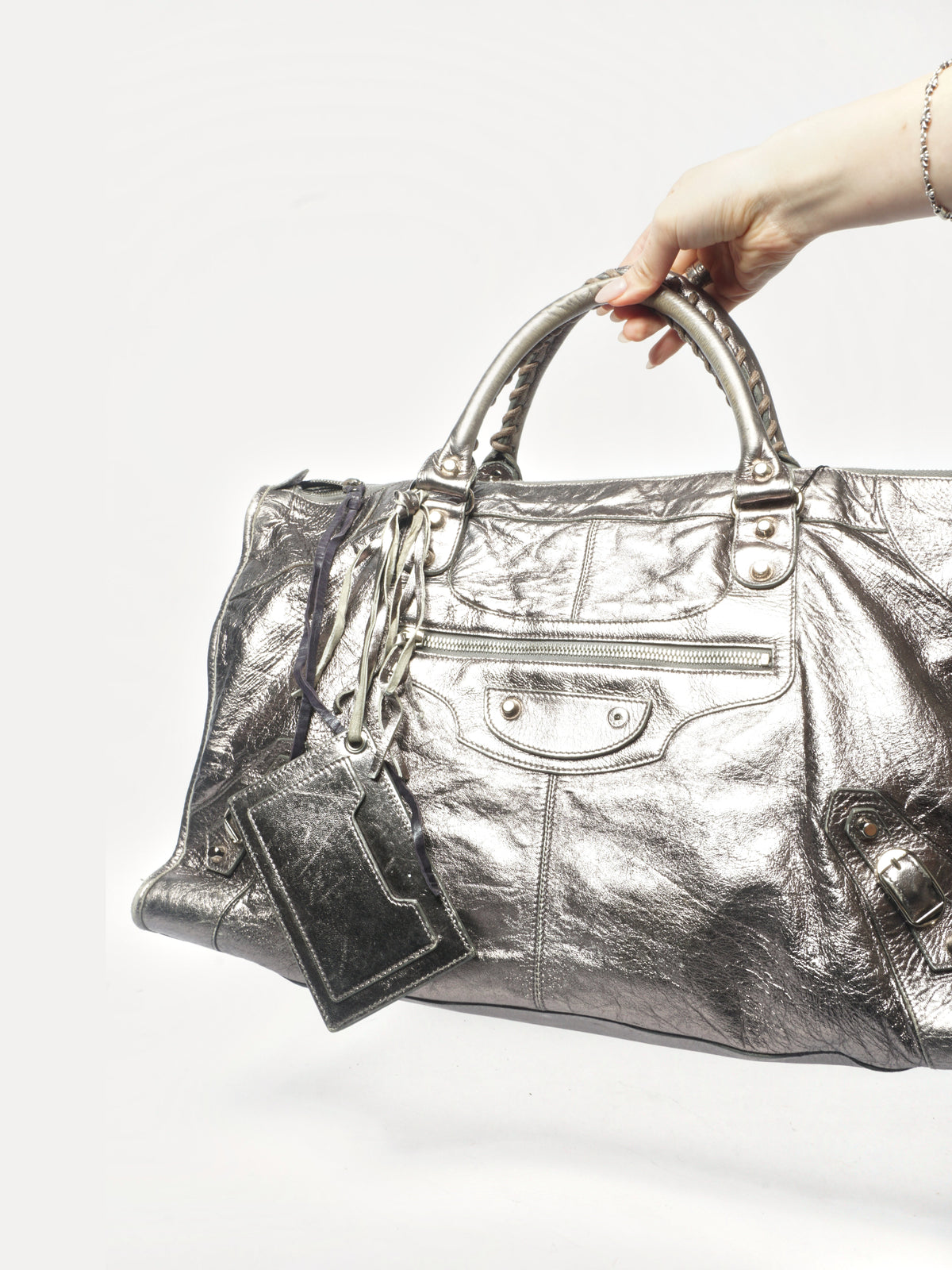 Balenciaga Metallic City Giant Weekender Bag