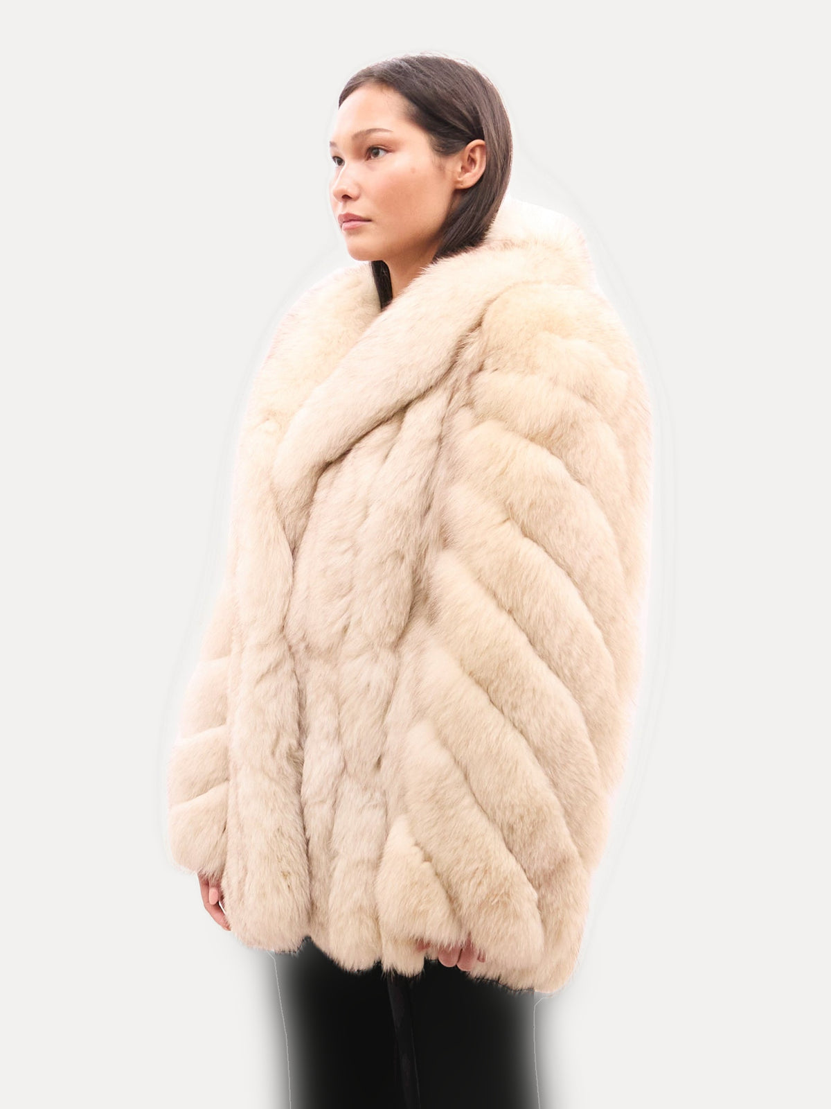 Vintage Cream Fox Fur Coat