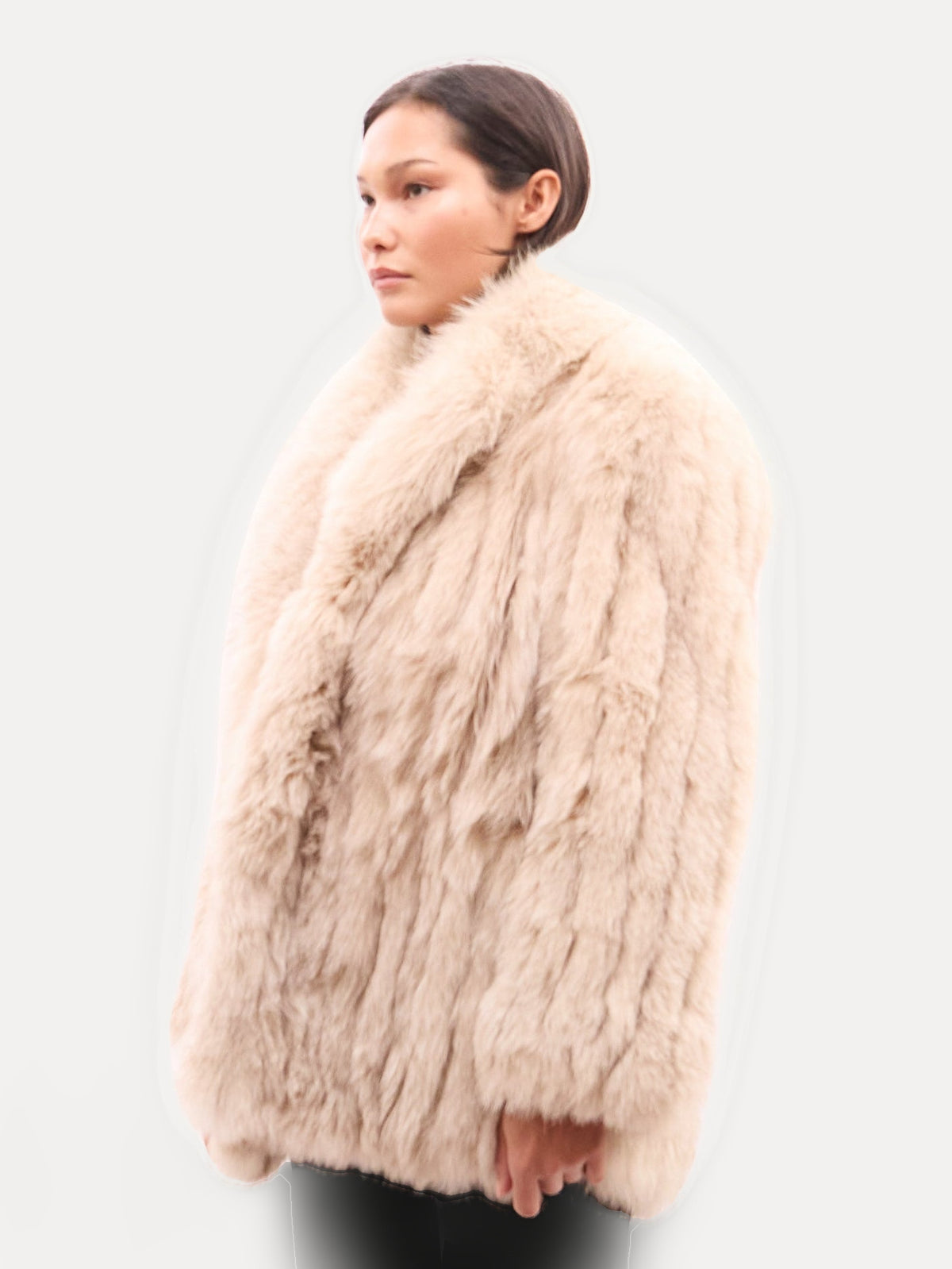 Vintage Cream Fox Fur Coat