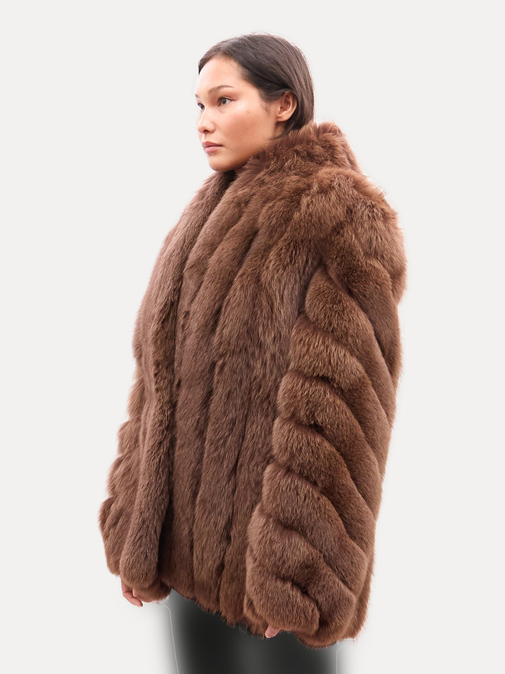 Vintage Brown Fox Fur Coat