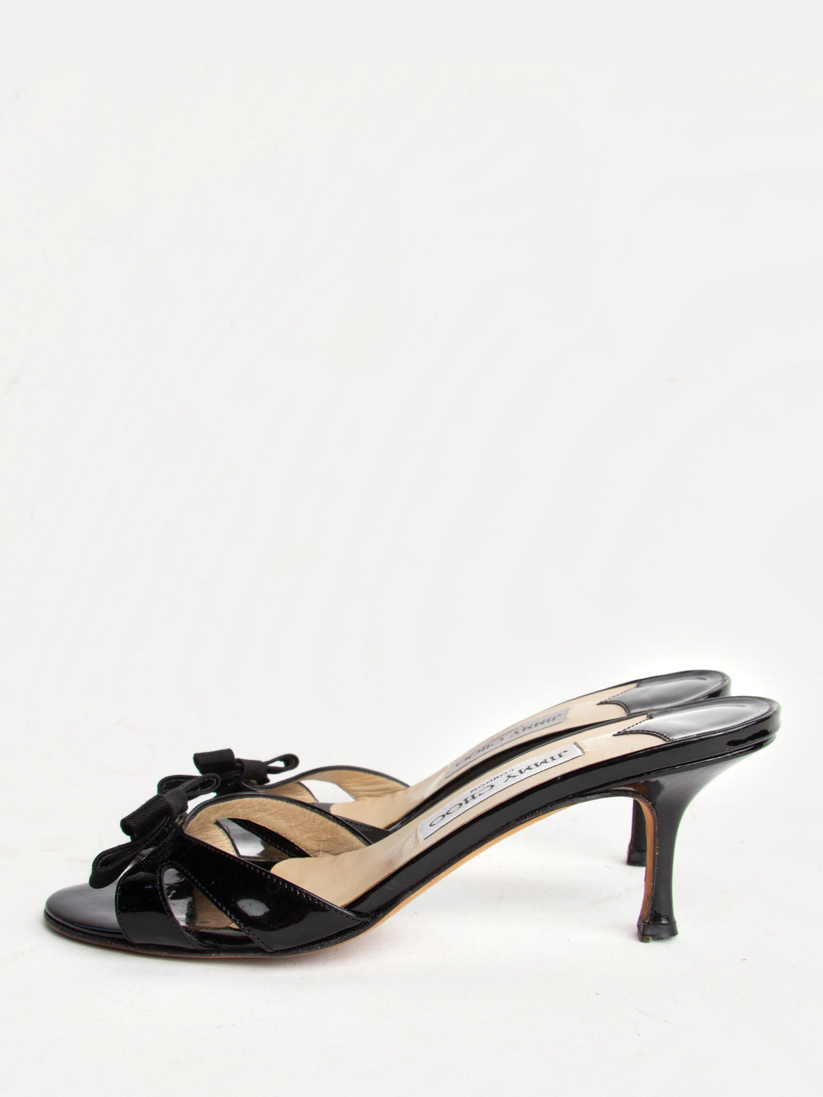 Jimmy Choo 2000s Size 37.5 Bow Detail Kitten Heels | Y2K Designer Heels Shoes