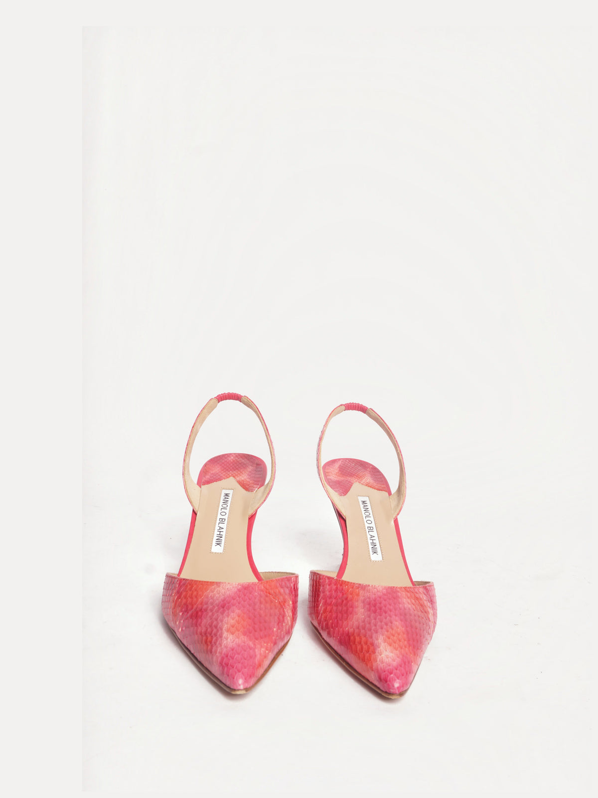Manolo Blahnik Pink Pointed Toe Slingback Heels