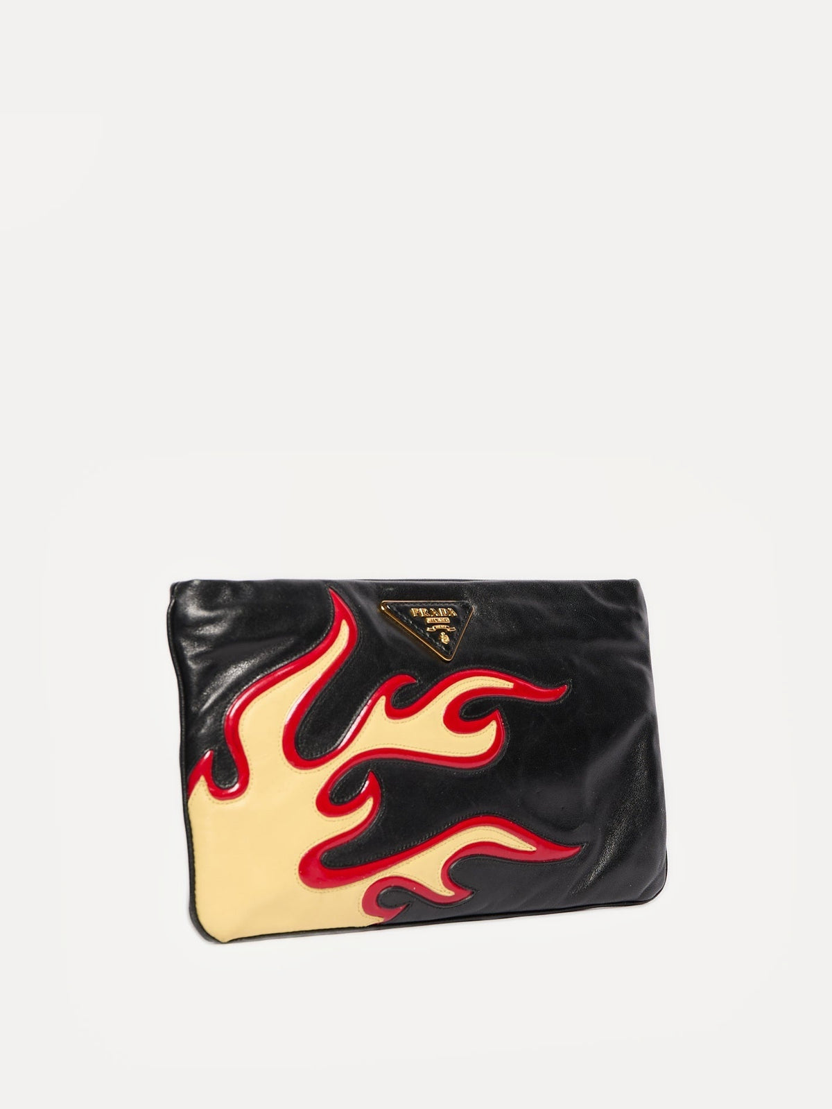2000's Prada Leather Flame Clutch