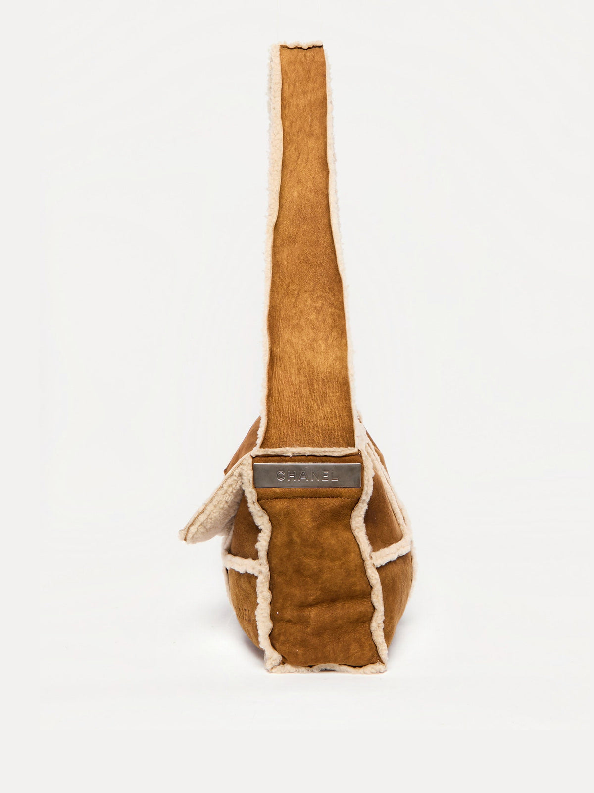 2000’s Chanel Brown Shearling Chocolate Bar Crossbody Bag