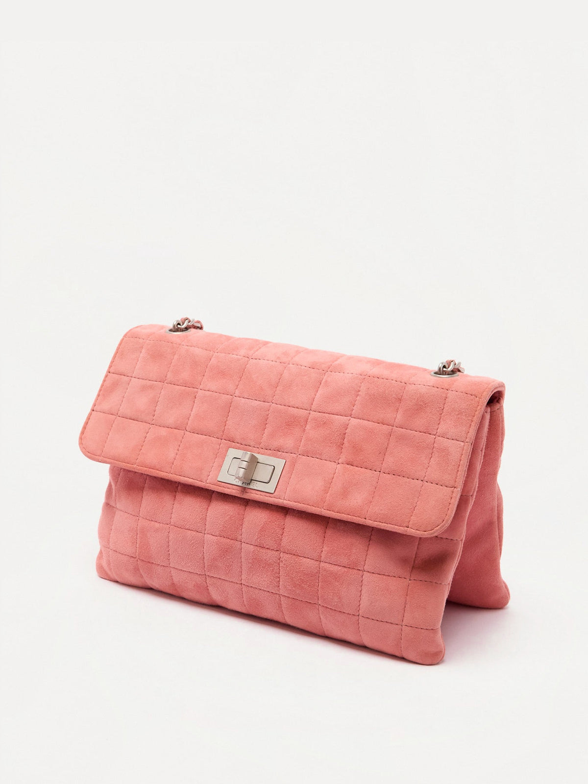 Chanel Pink Suede Turnlock Flap Bag