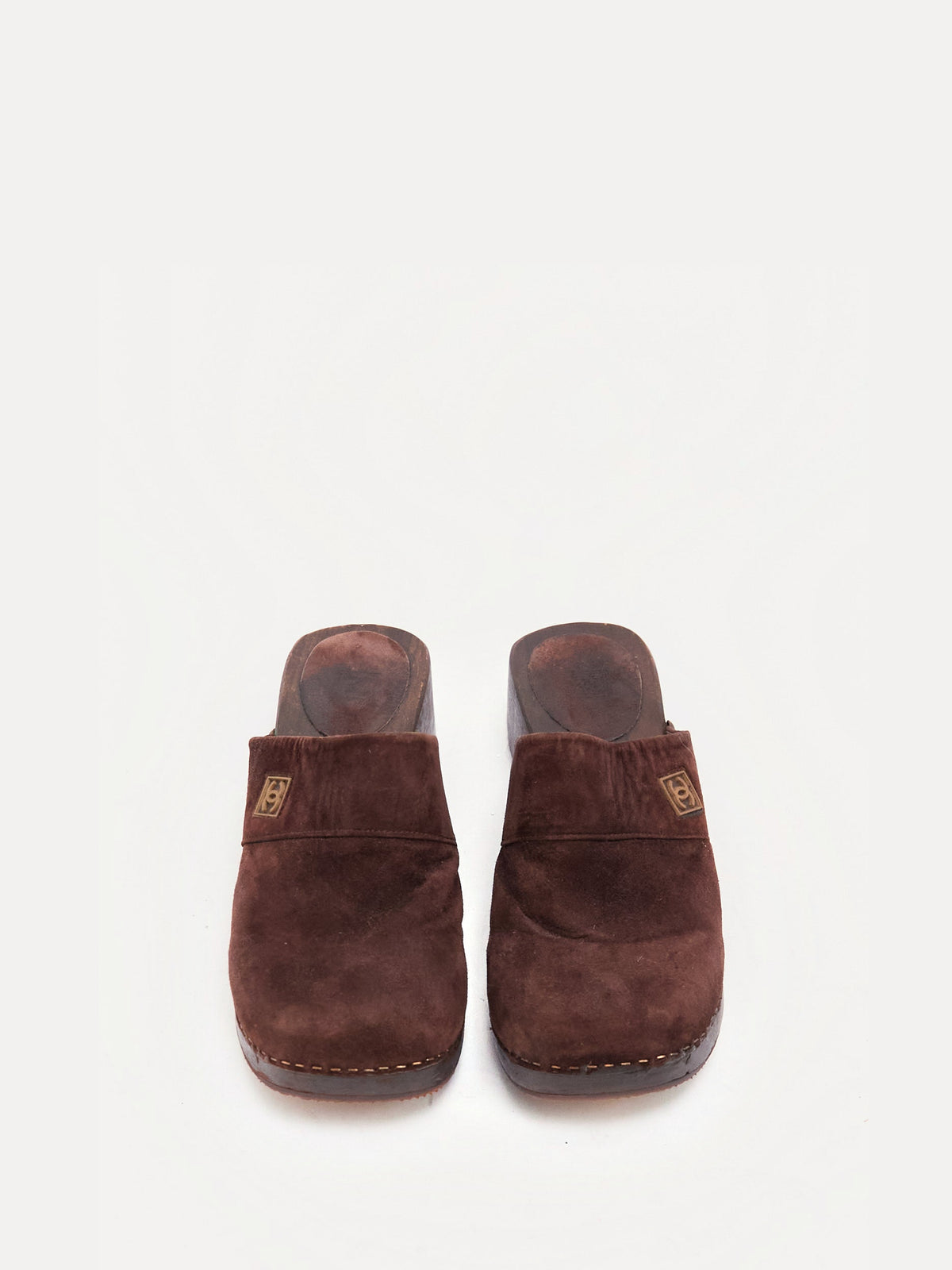 Chanel Brown Suede Clog 41