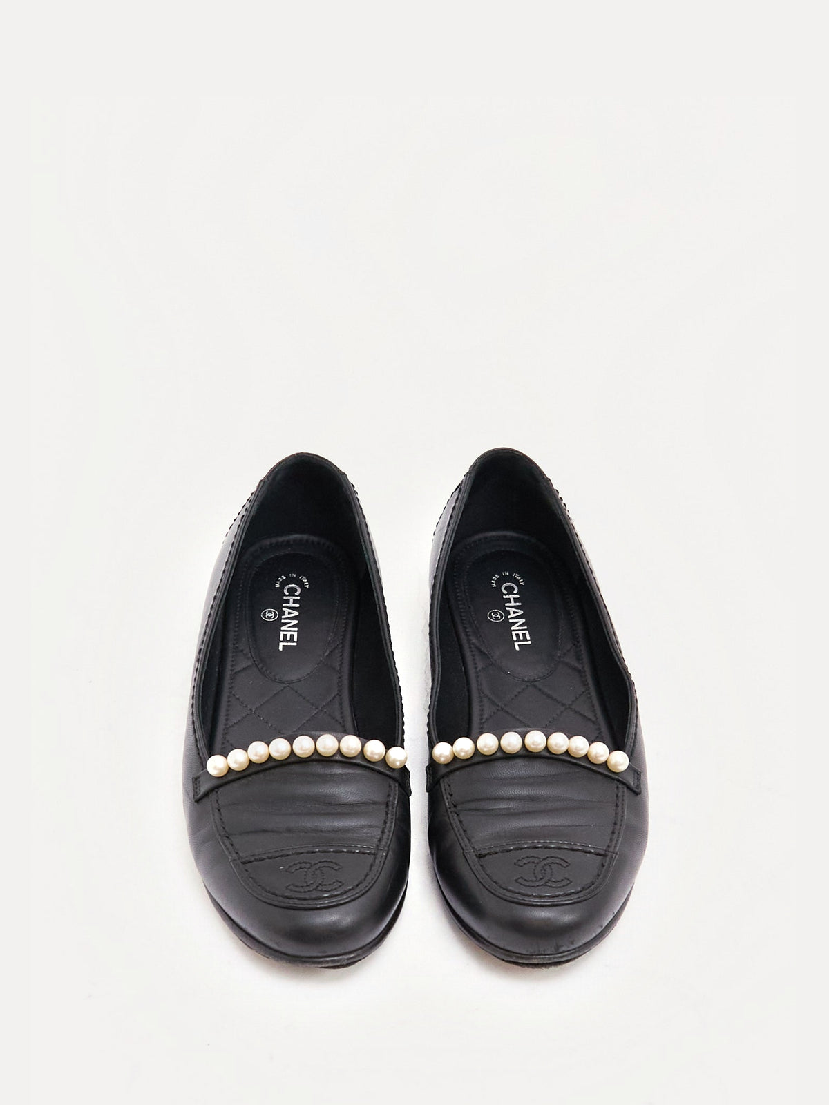 Chanel Black Pearl CC Loafer 36
