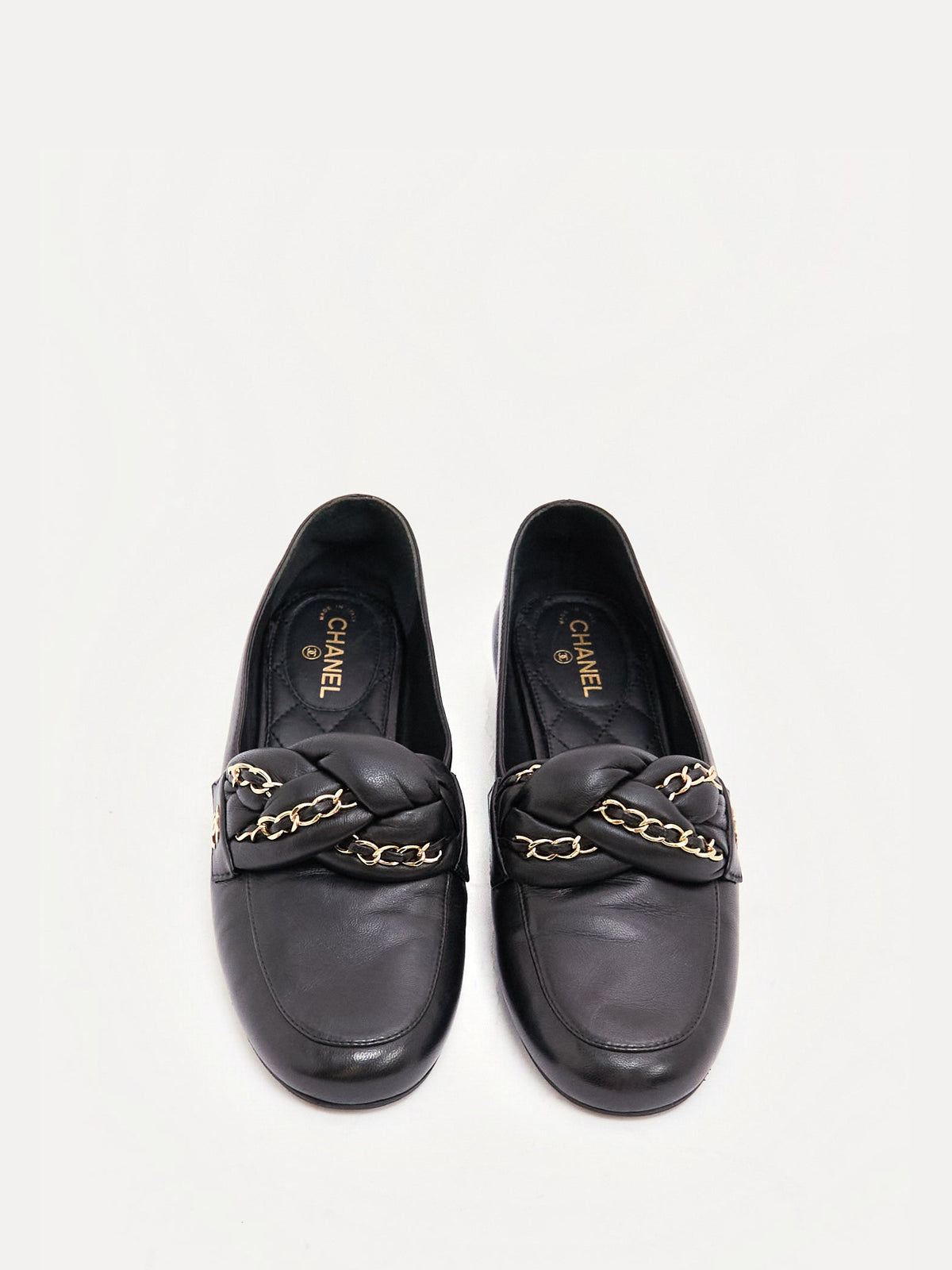 Chanel Black Chain CC Loafer 36