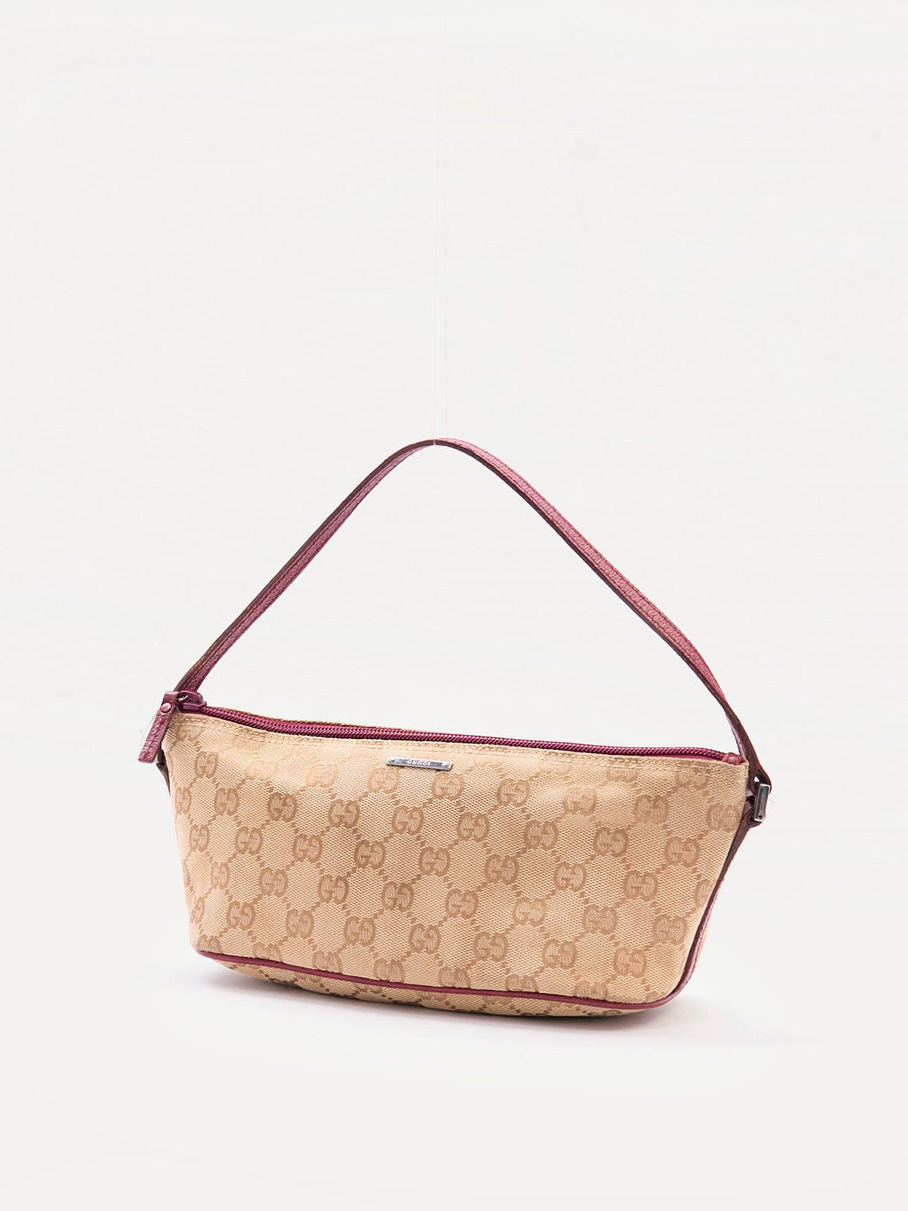 Gucci Brown Red Monogram Pochette