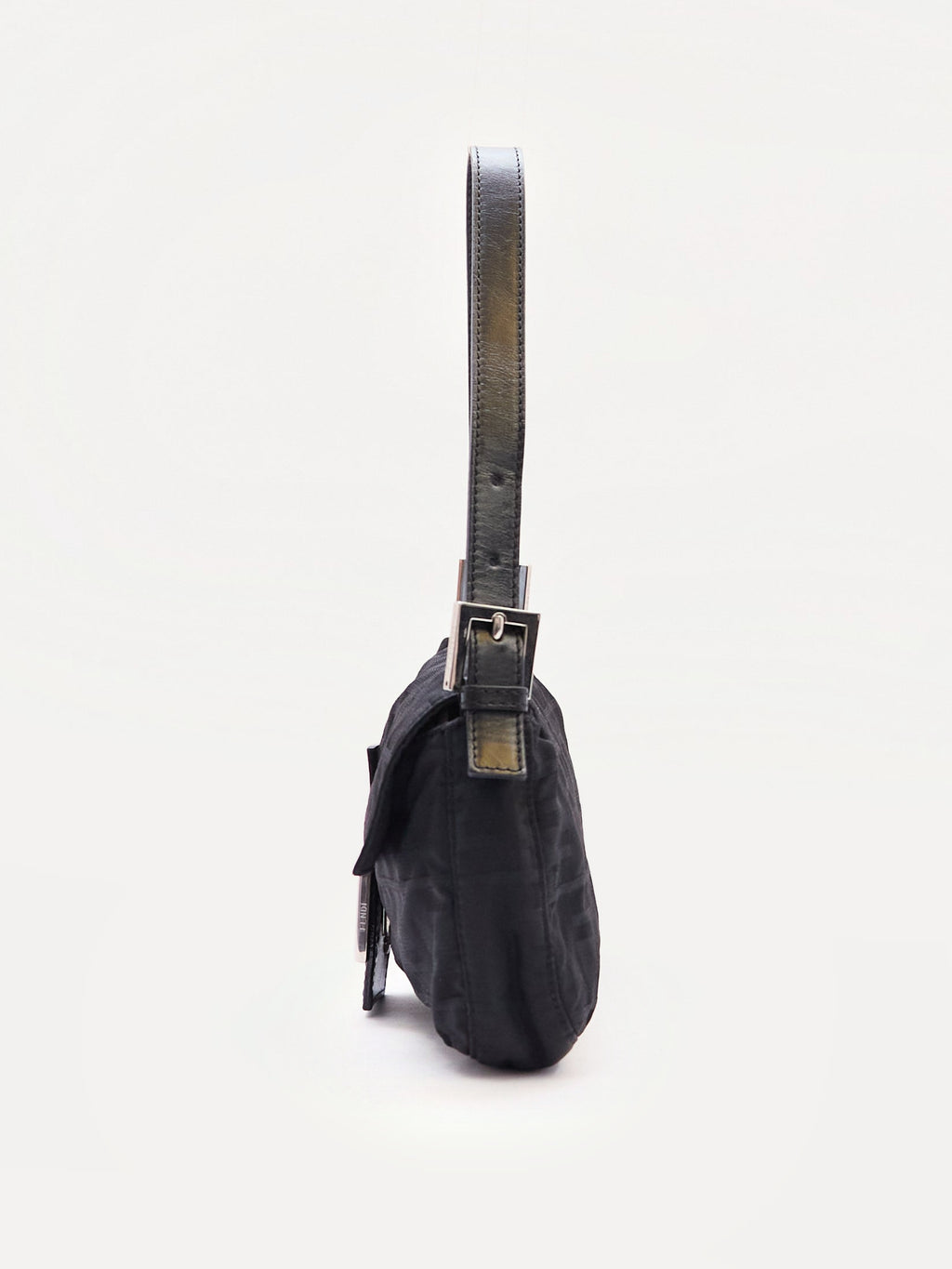 Fendi Black Zucca Monogram Print Baguette
