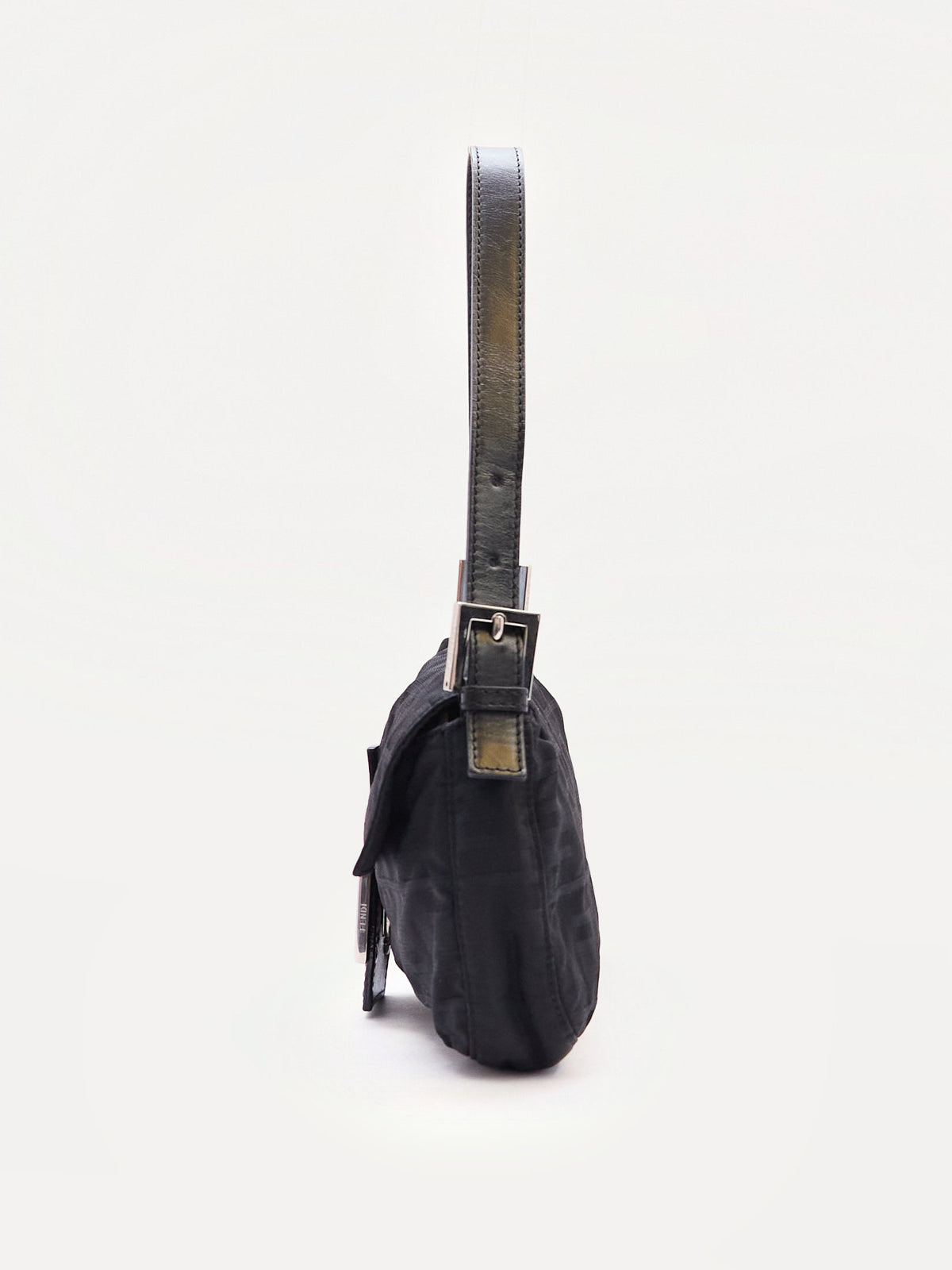 Fendi Black Zucca Monogram Print Baguette
