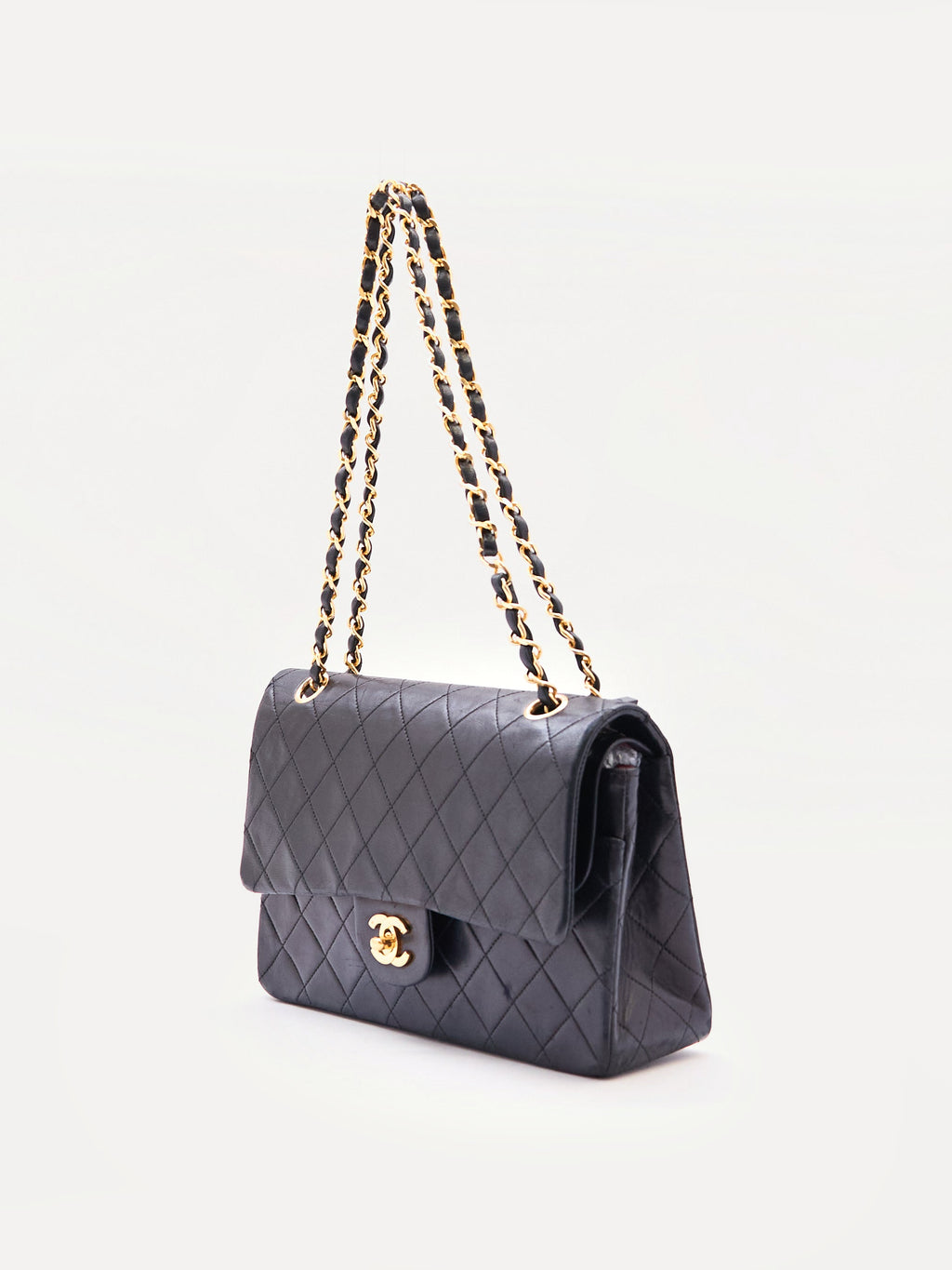 Chanel Black Classic Double Flap 25 Lambskin Shoulder Bag