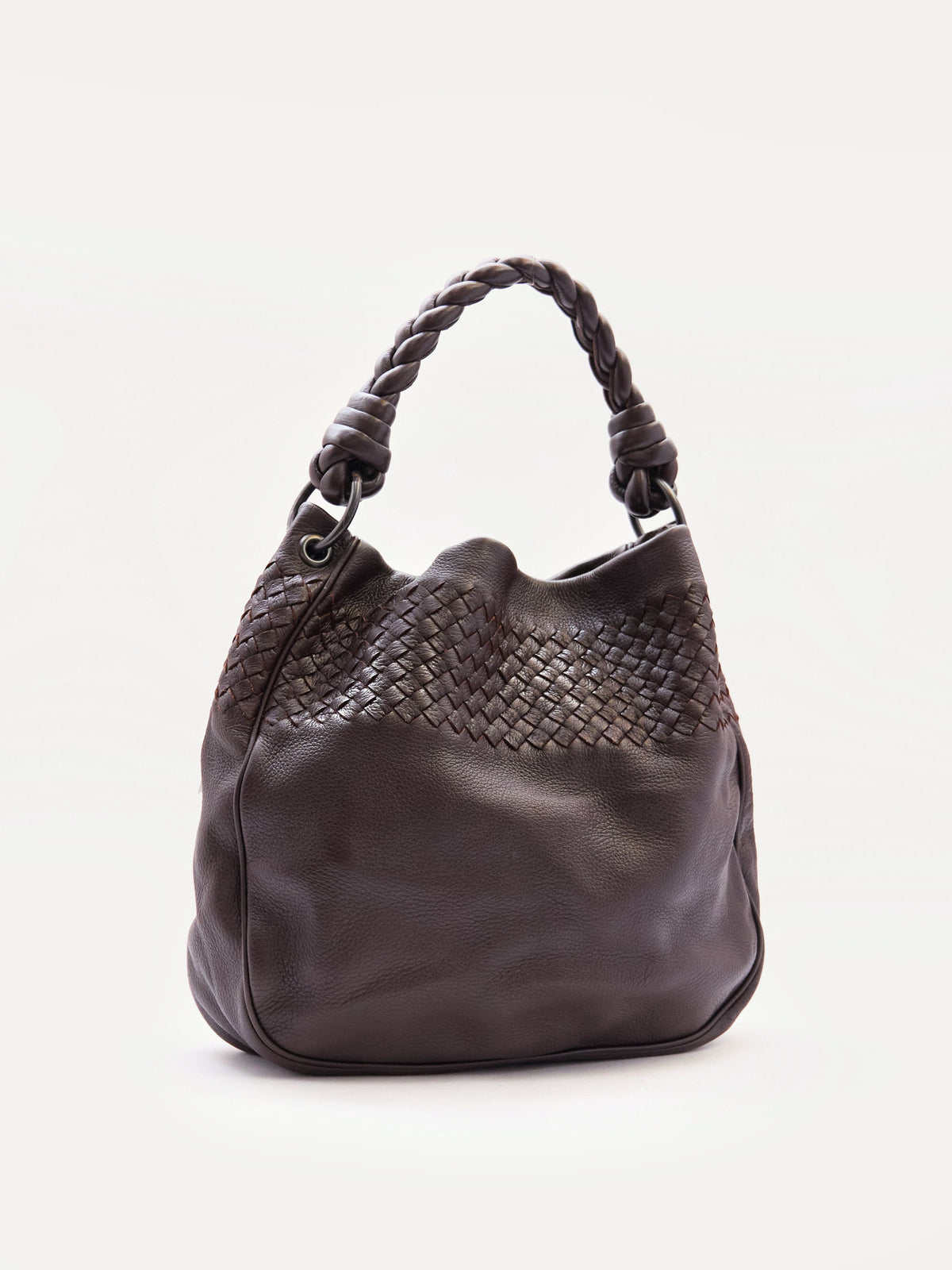 Bottega Veneta Brown Intrecciato Leather Shoulder Bag