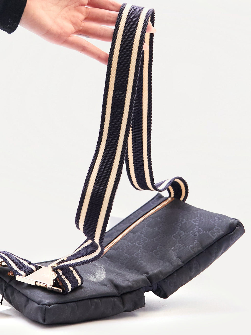 Gucci Navy Brown Monogram Waist Bag