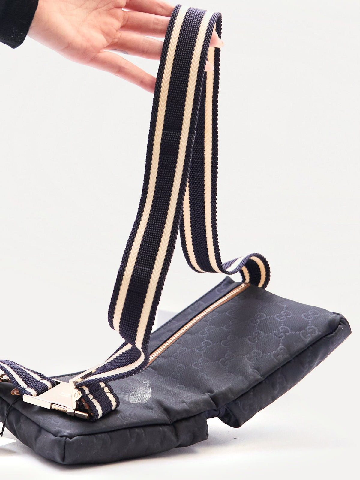 Gucci Navy Brown Monogram Waist Bag