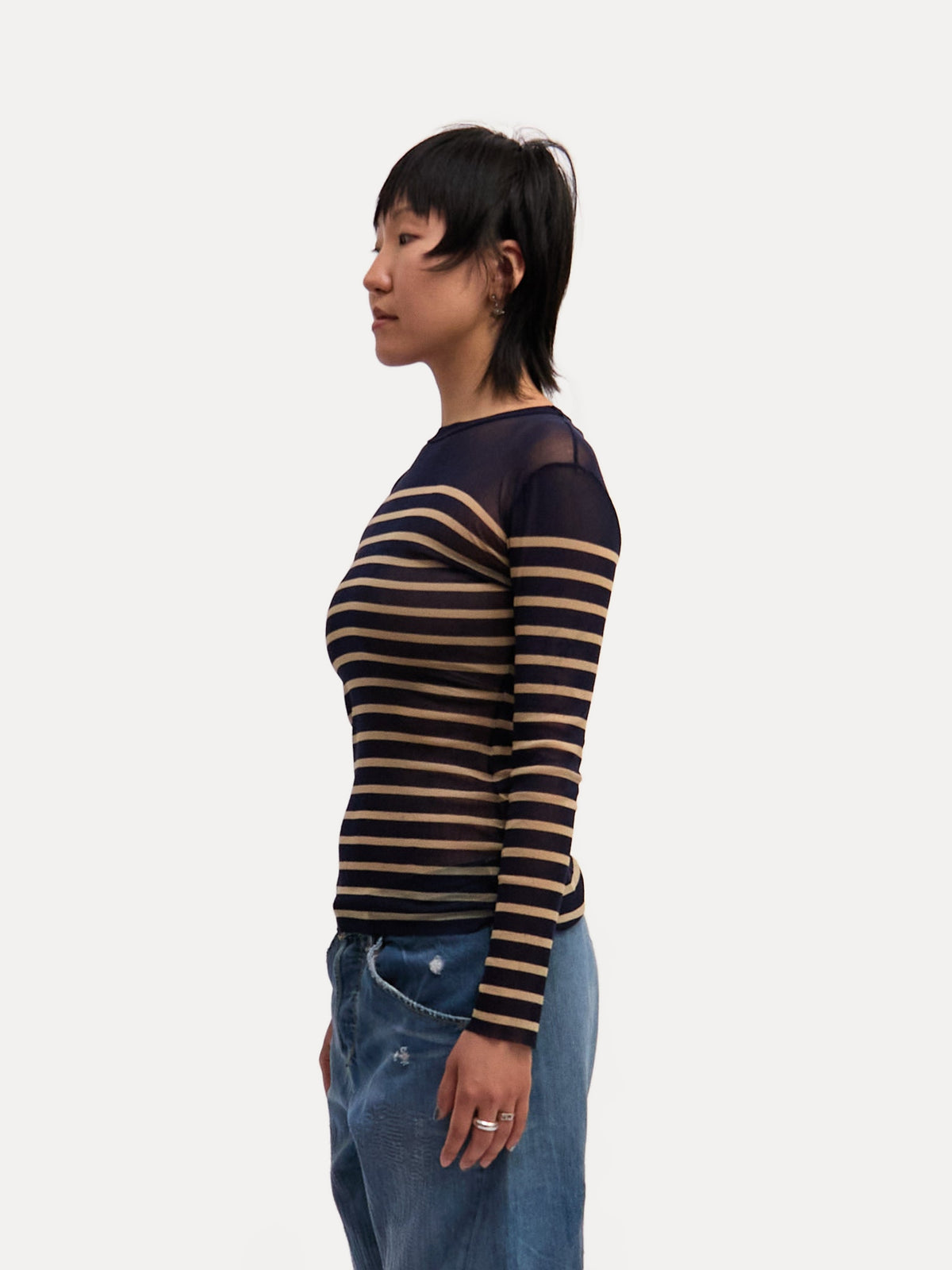 Jean Paul Gaultier Striped Navy Top
