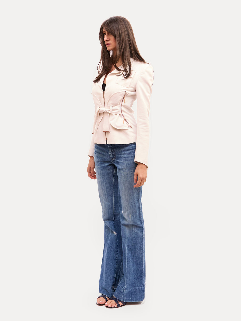 90's Fendi White Front Tie Blazer