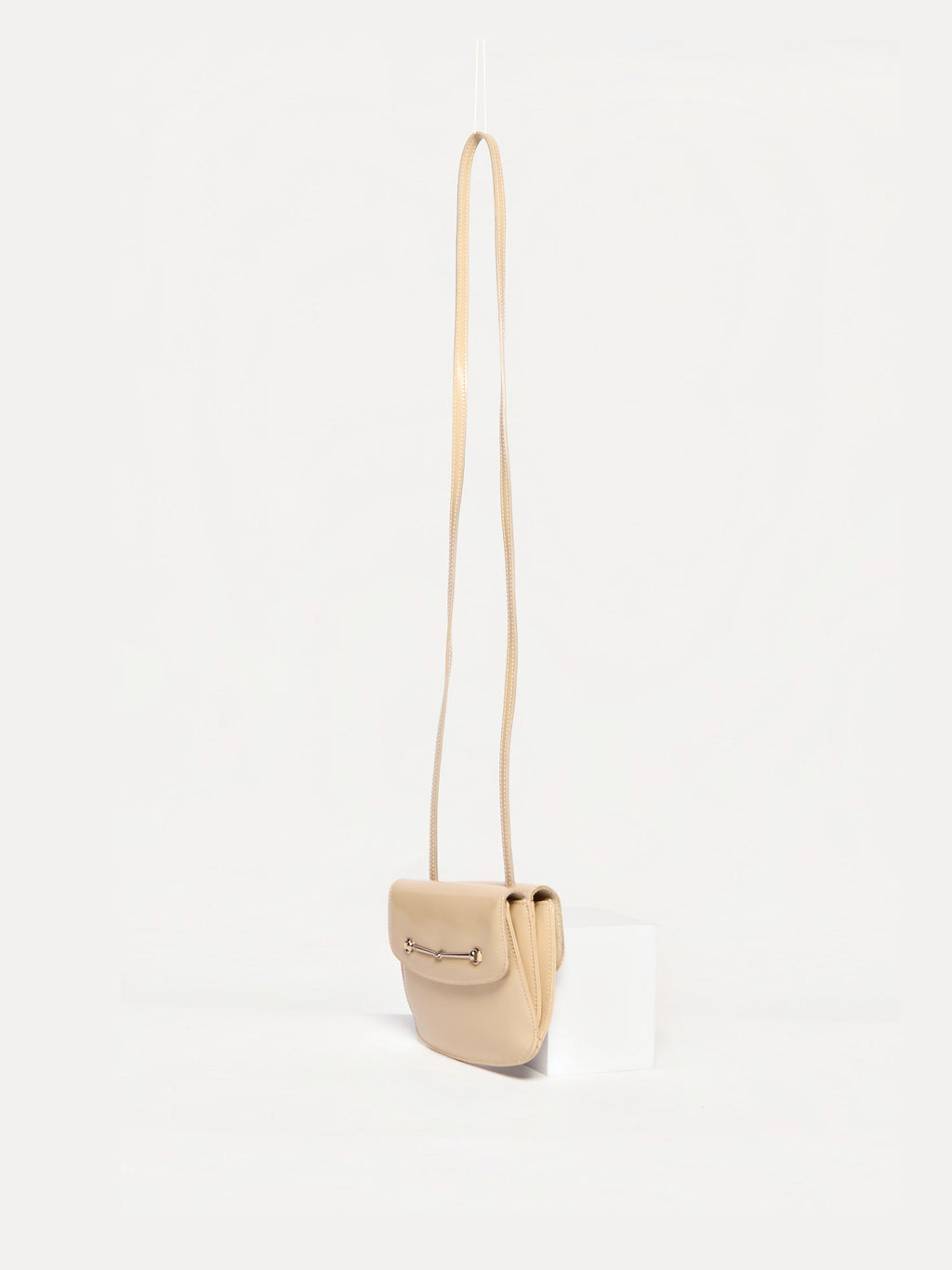Gucci Beige Patent Thin Horsebit Crossbody Bag