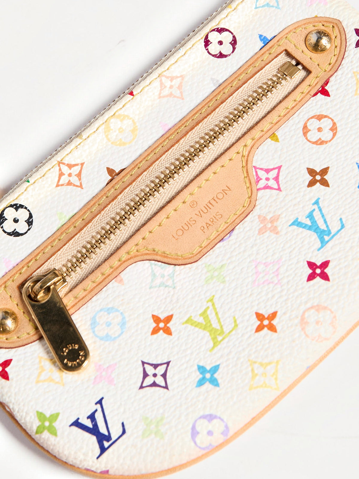Louis Vuitton White Murakami Monogram Multicolor Keychain Pochette