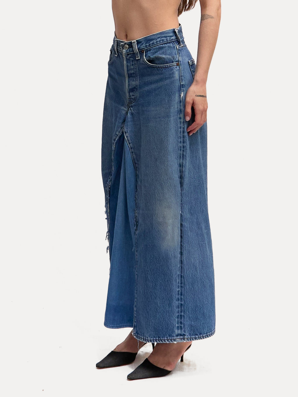 90's Custom Levi's Denim Maxi Skirt