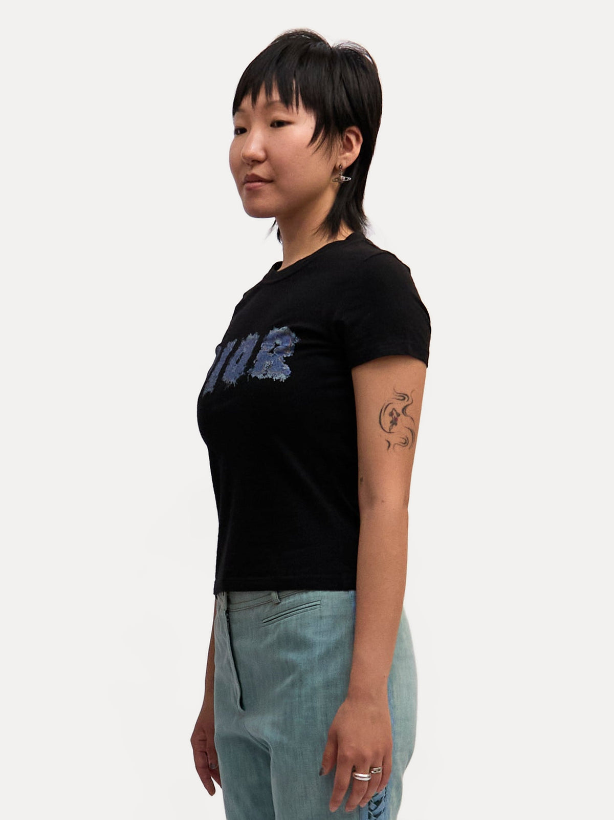 Christian Dior Black Logo Top by John Galliano