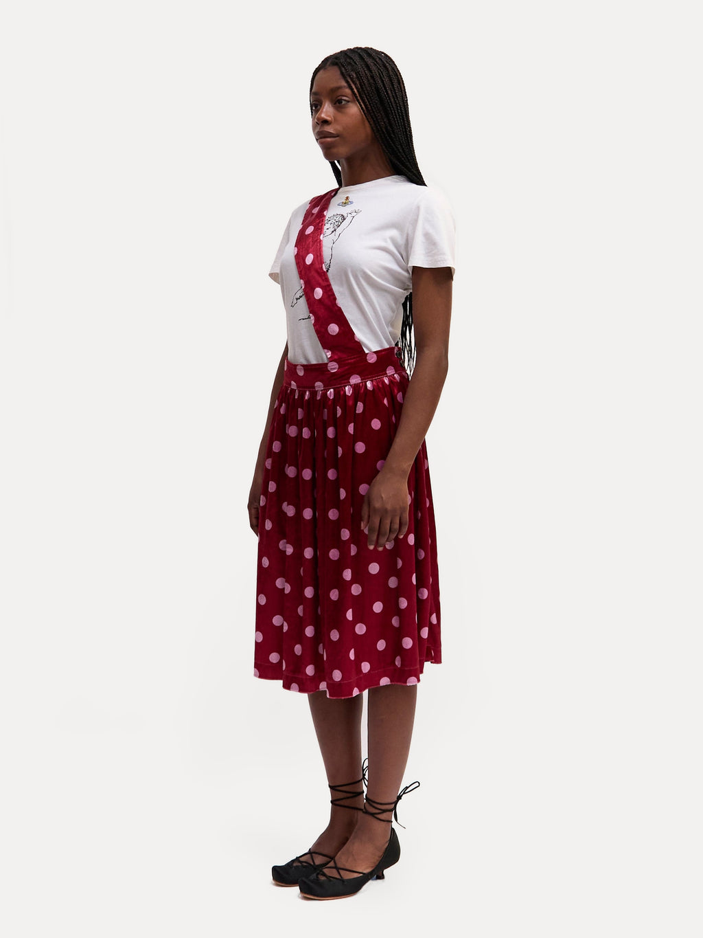 CDG Red Pink Polka Dot Skirt