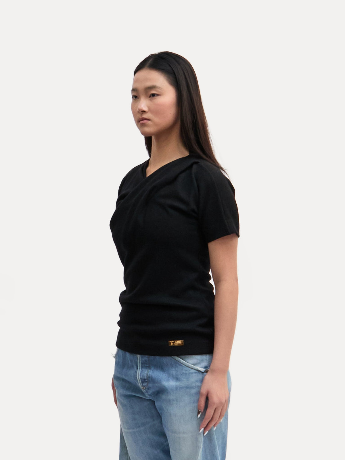 Gucci Black Draped Top