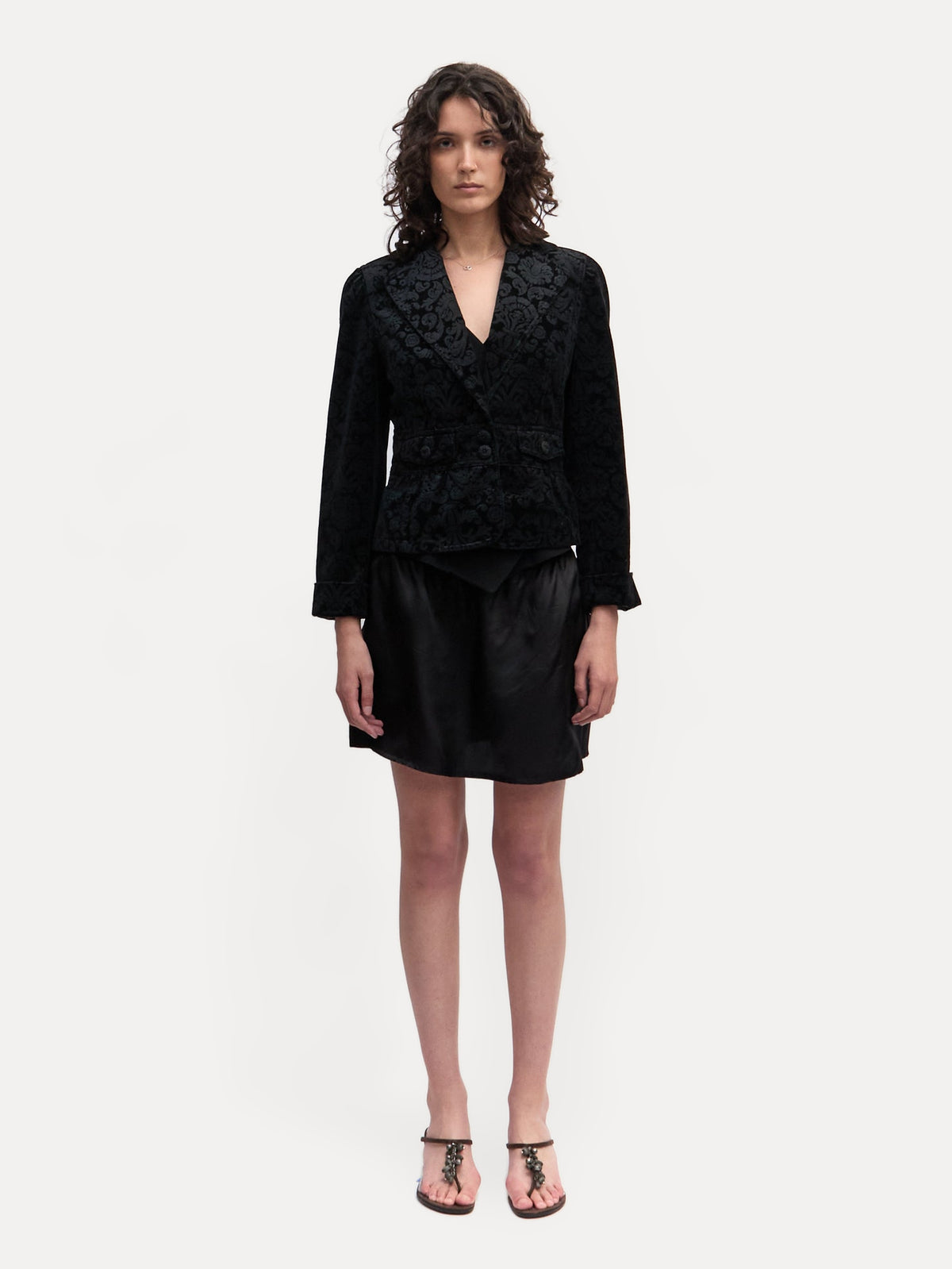 Vintage Black Brocade Jacket