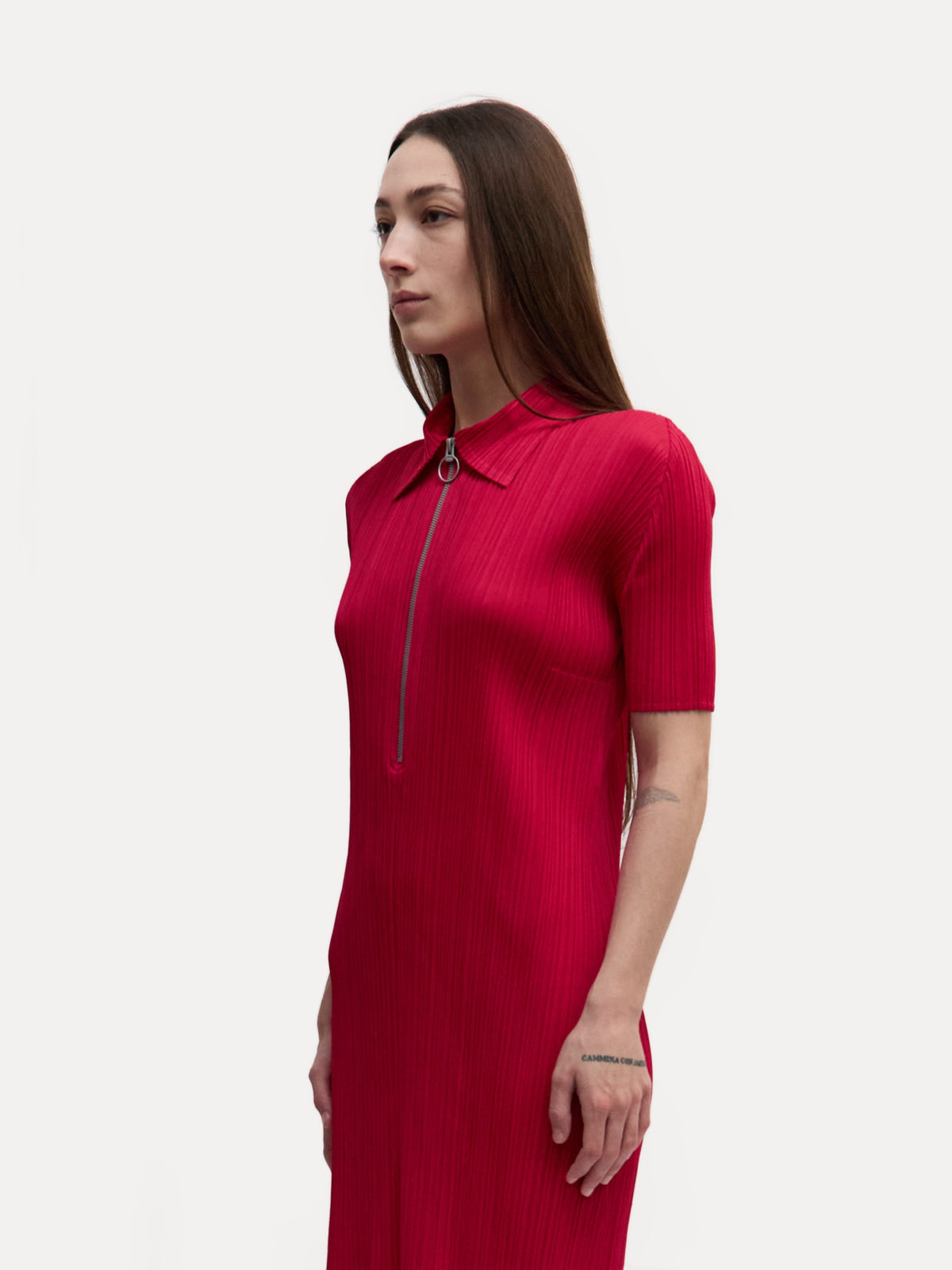 Pleats Please Hot Pink Zip Dress