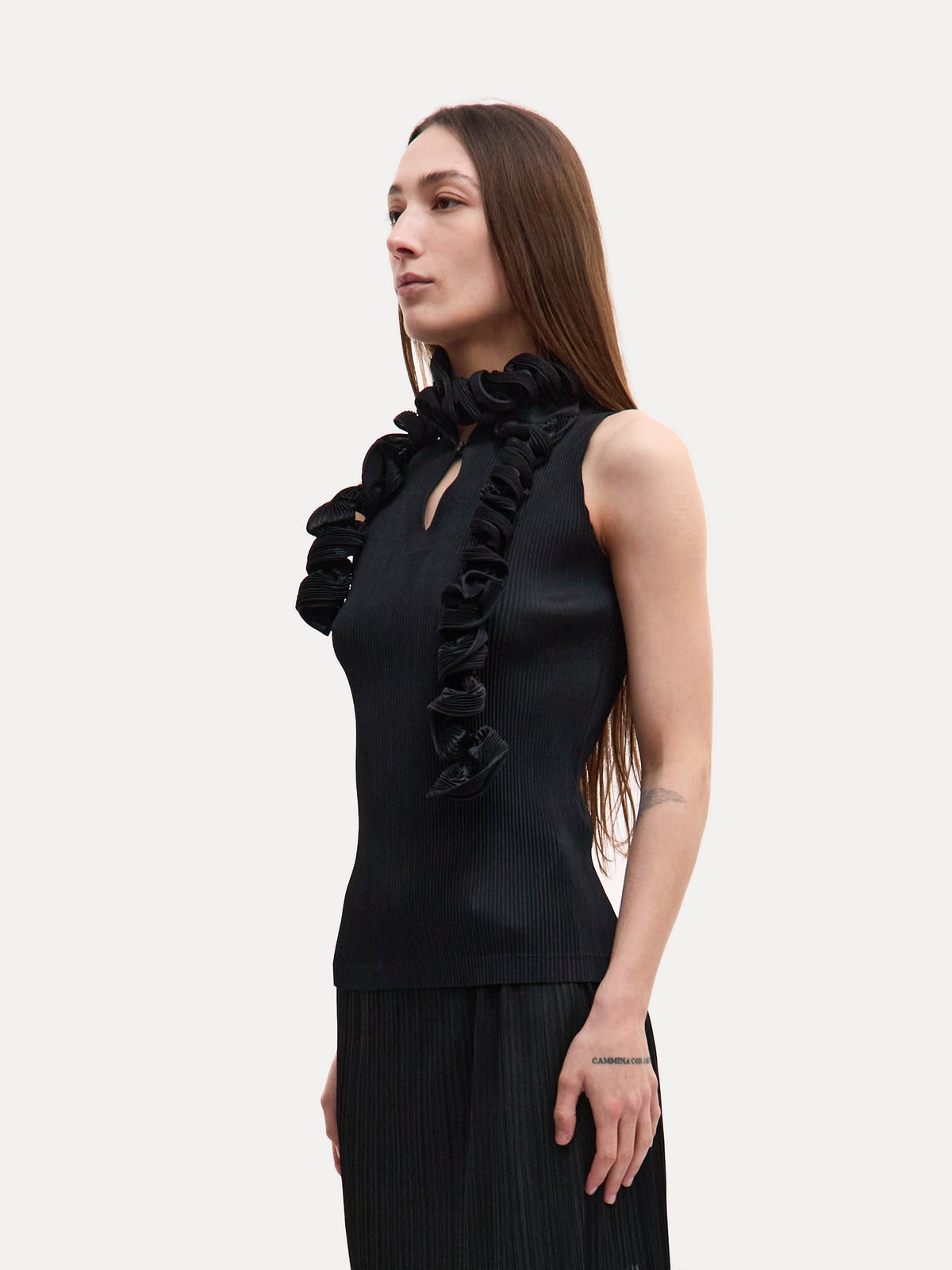 Issey Miyake Fete Spiral Black Top