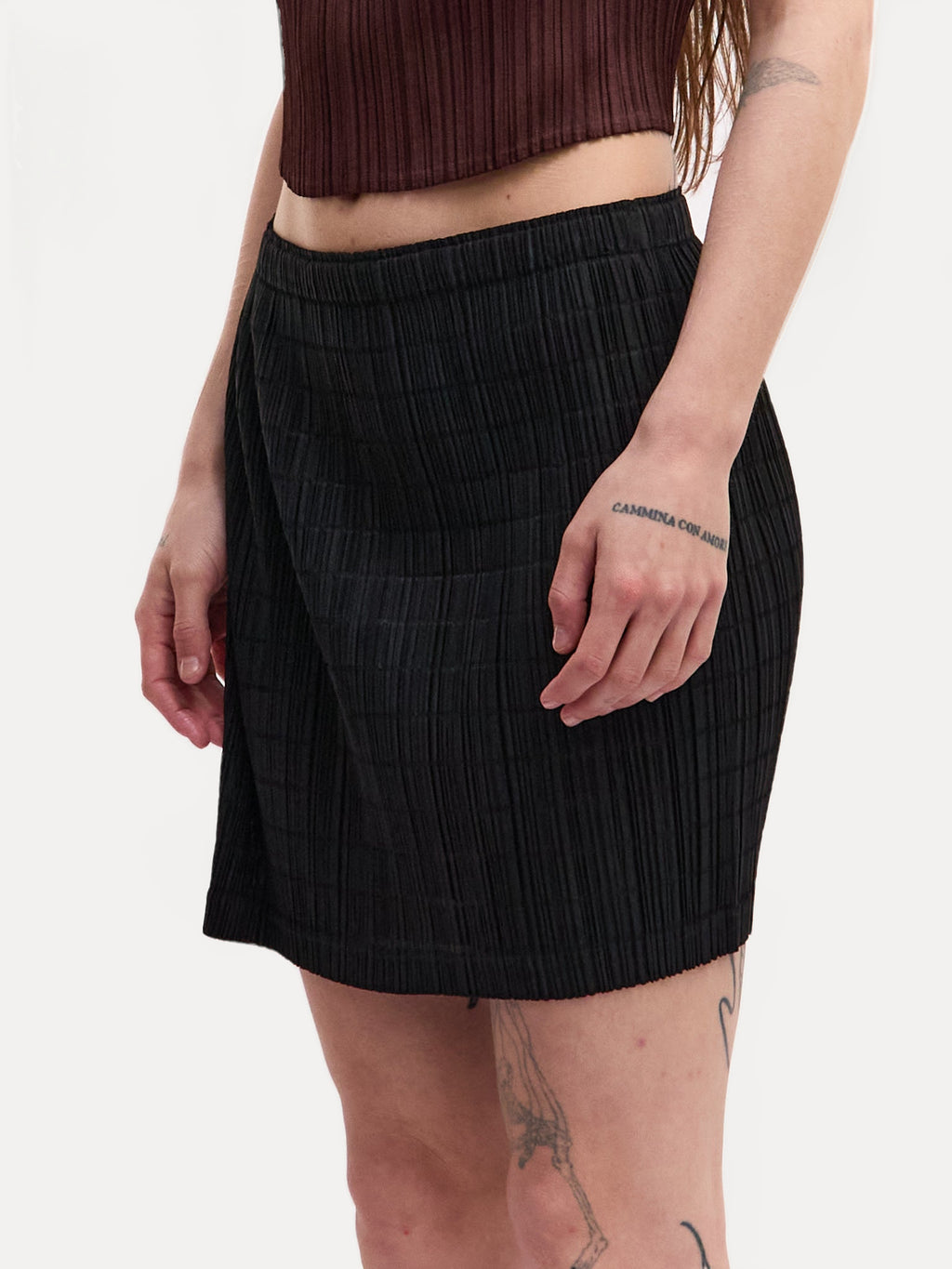 Pleats Please Black Mini Skirt