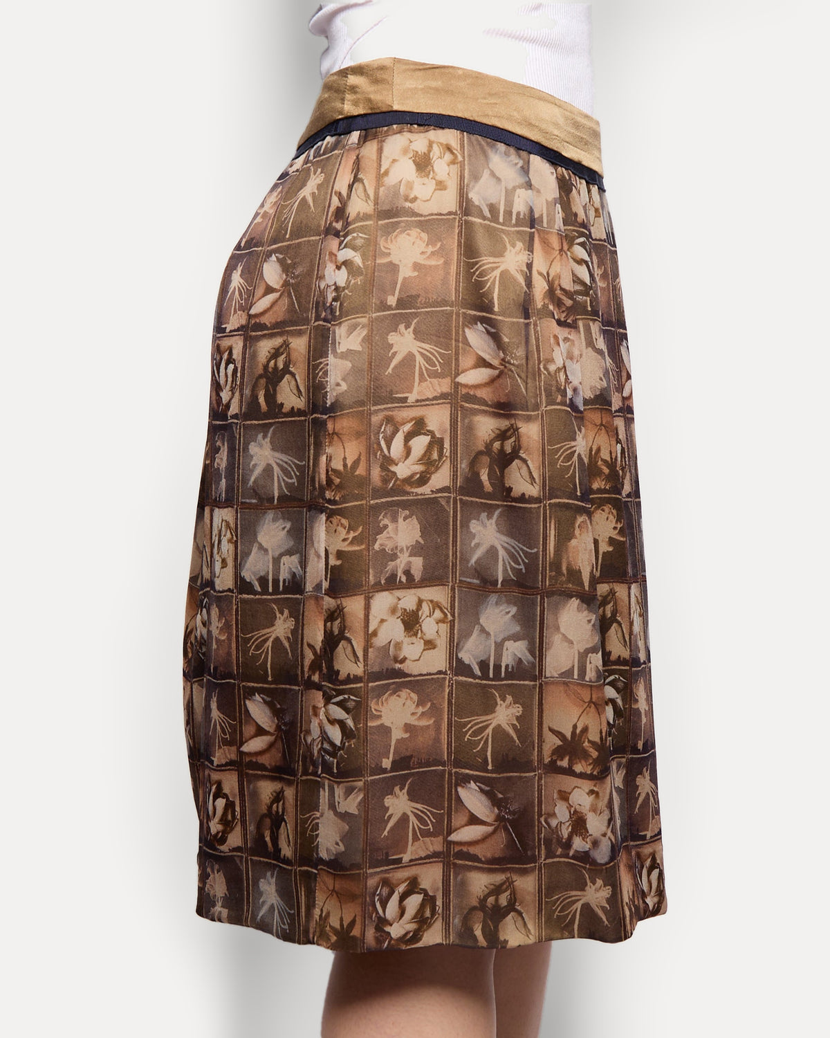 Alberta Ferretti Silk Printed Skirt