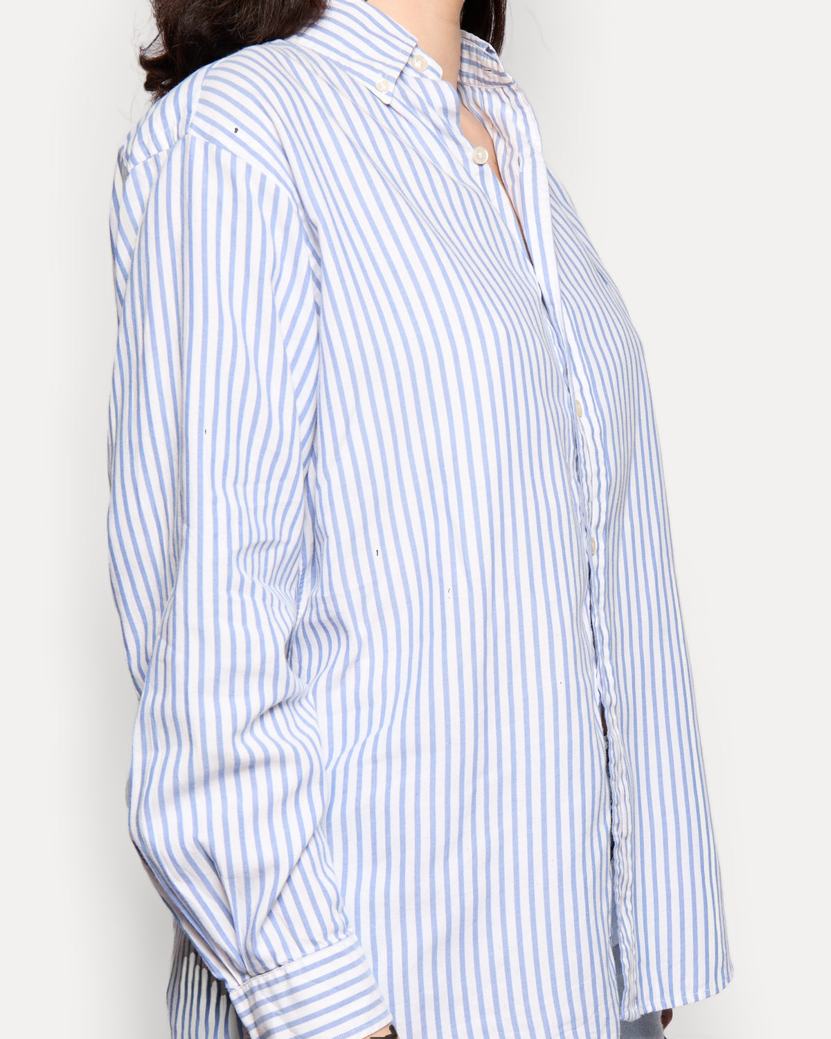 Vintage Ralph Lauren Blue White Striped Button Down