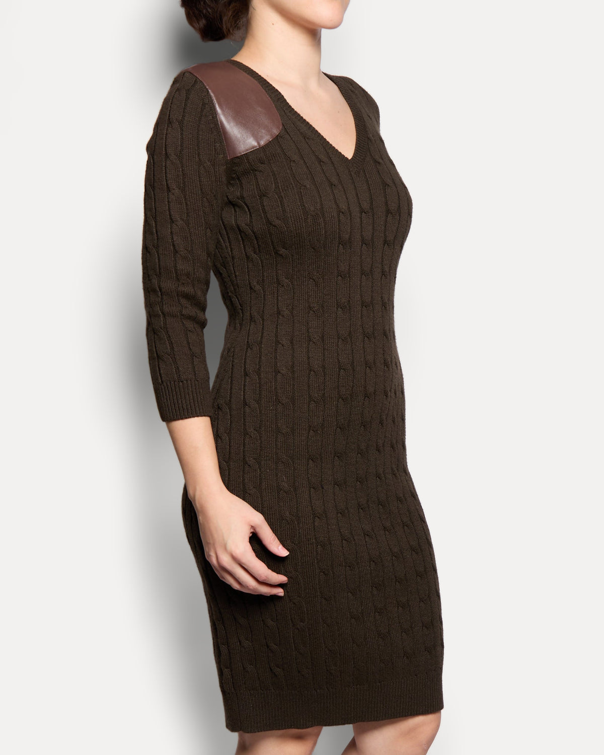 Ralph Lauren Brown Cable Knit Dress