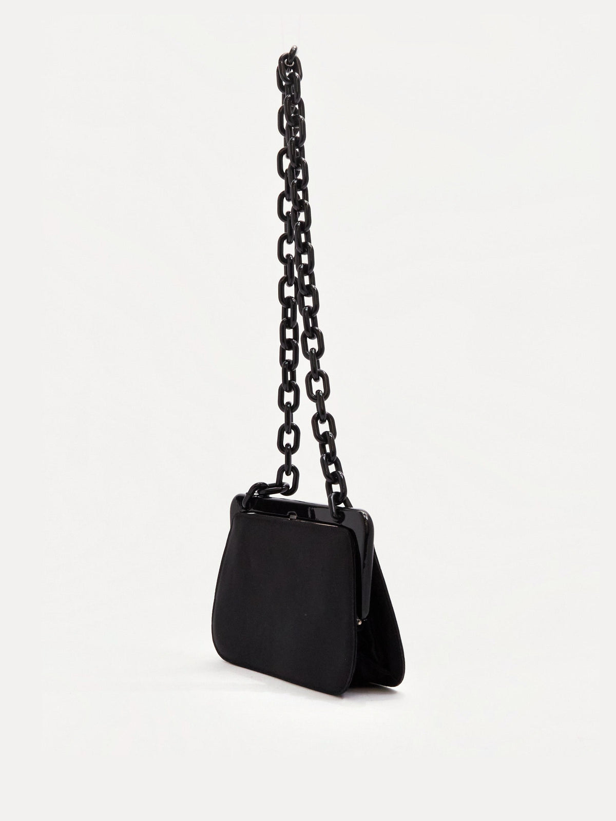 Prada Black Satin Chain Shoulder Bag