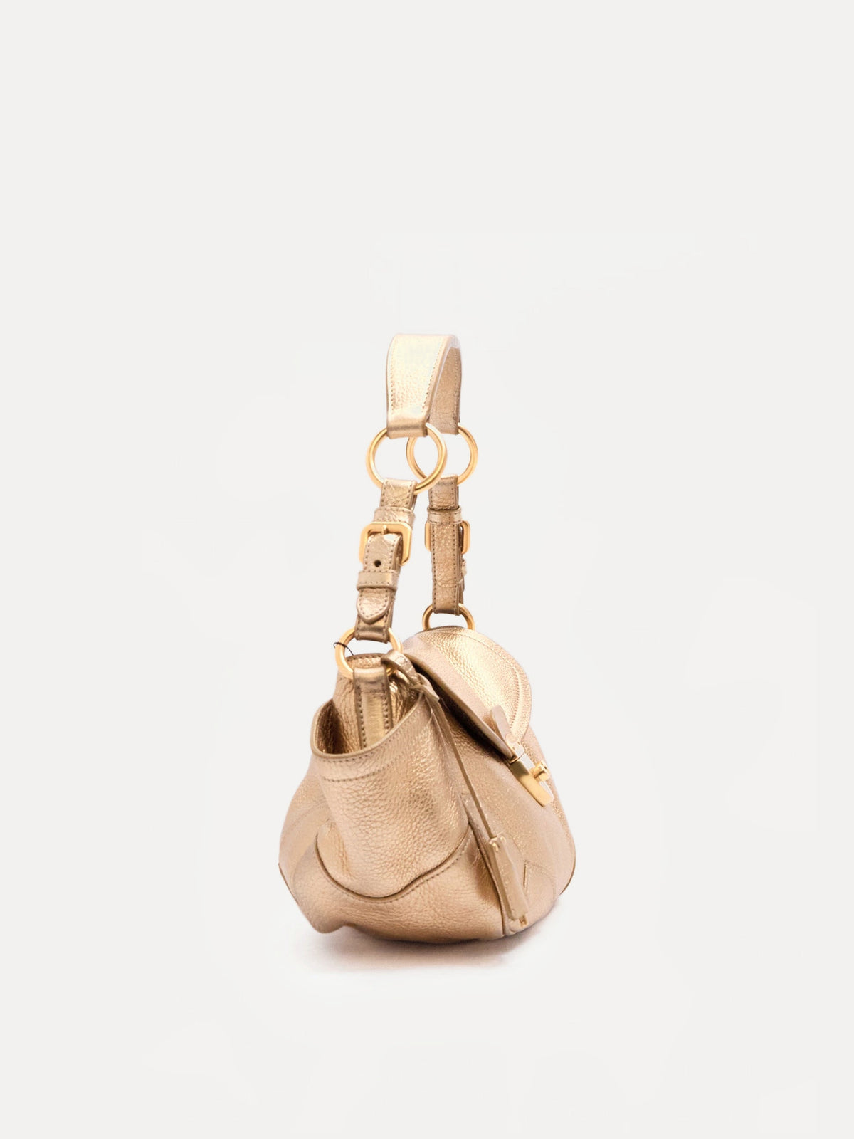 00's Prada Gold Leather Shoulder Bag