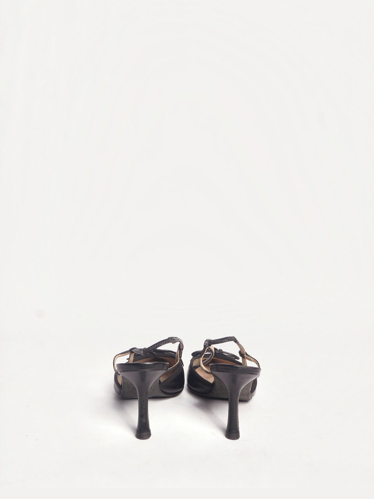 Chanel Black Pointed Toe Slingback Pump