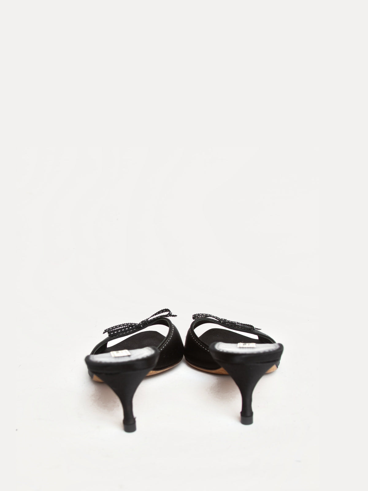 Vintage 2000s Prada Size 37.5 Satin Kitten Heels | Y2K Designer Shoes