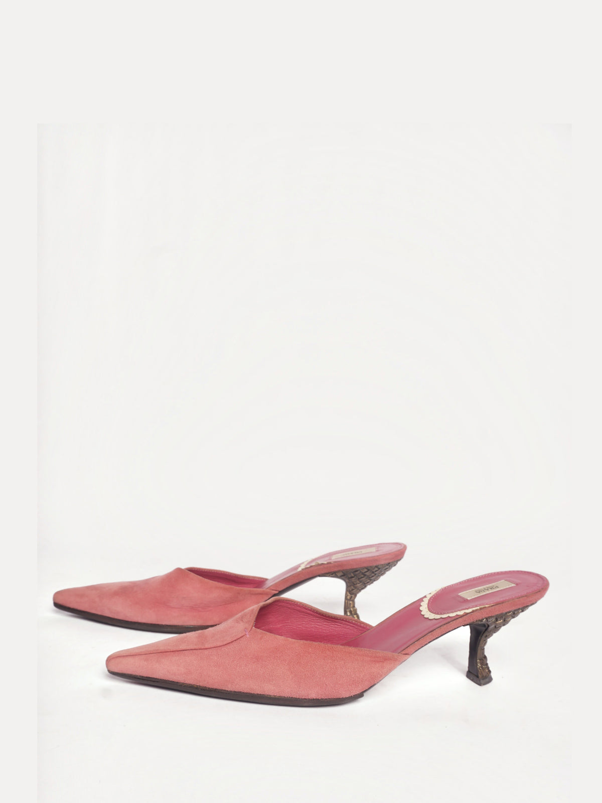 Prada Suede Pink Mules