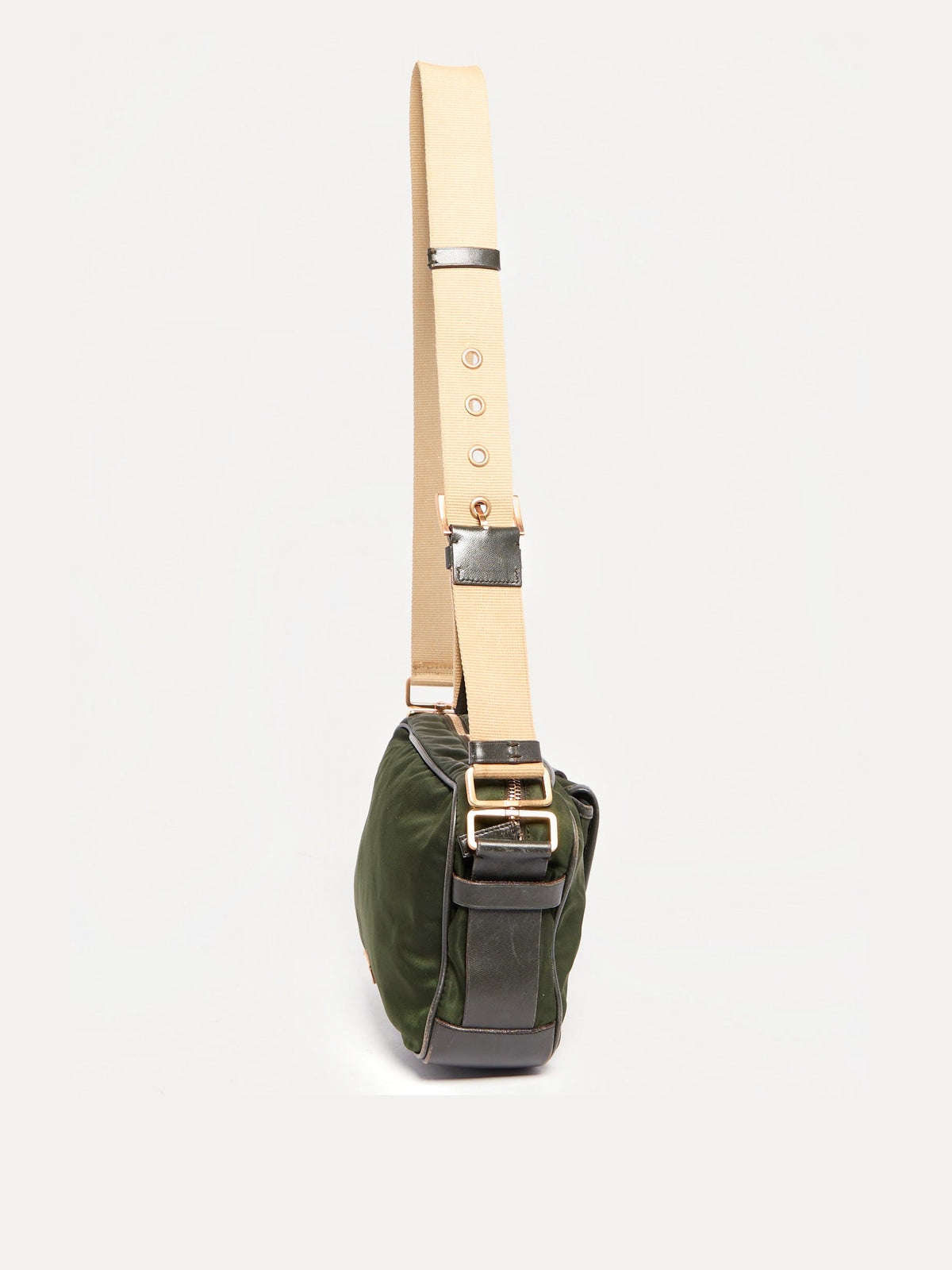 90's Prada Khaki Nylon Shoulder Bag