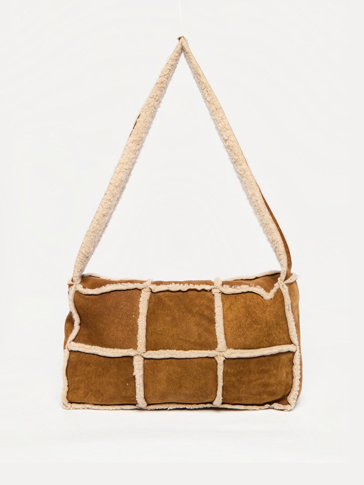 2000’s Chanel Brown Shearling Chocolate Bar Crossbody Bag