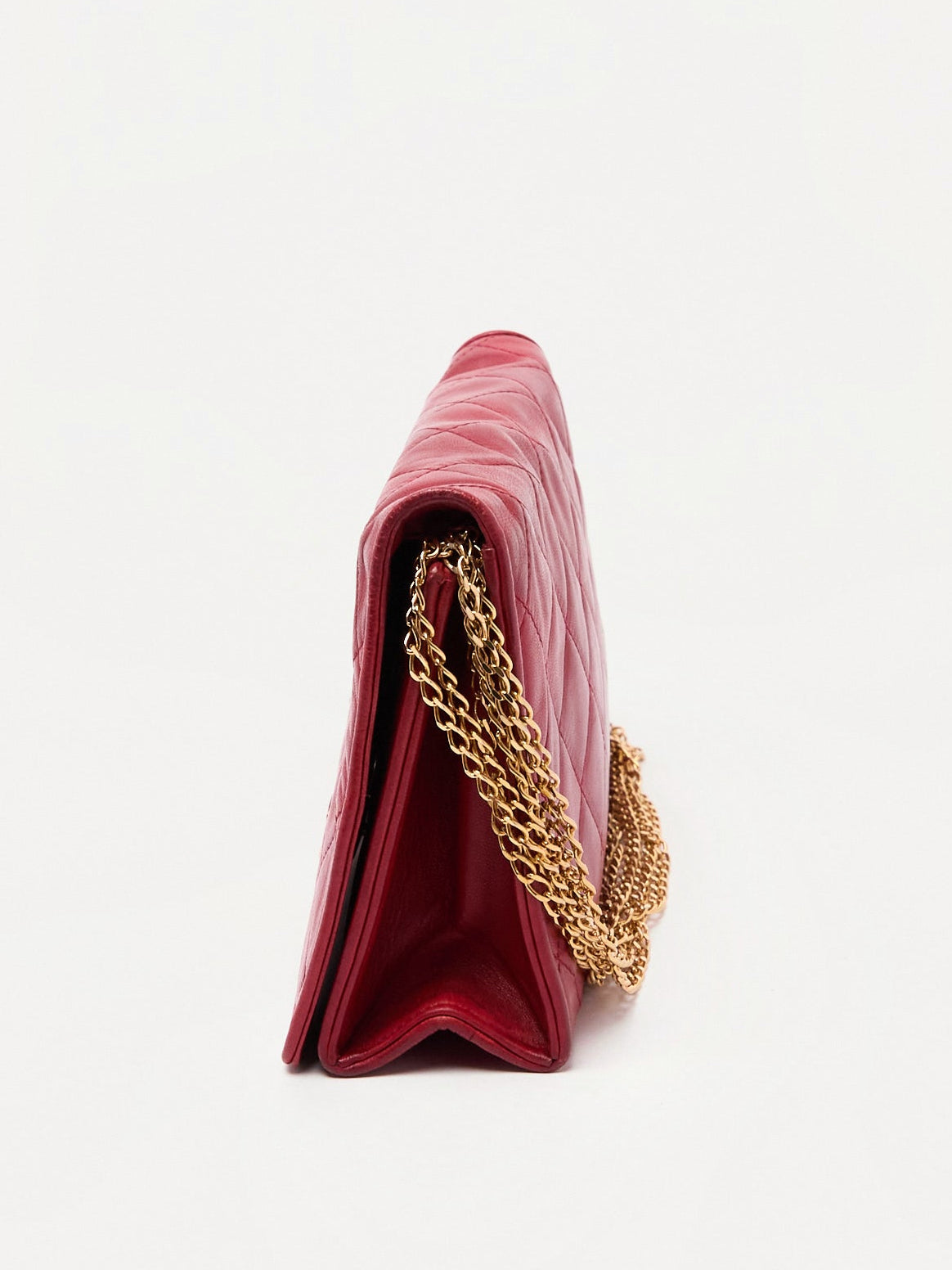 Chanel Red Matelasse Lambskin CC Shoulder Bag