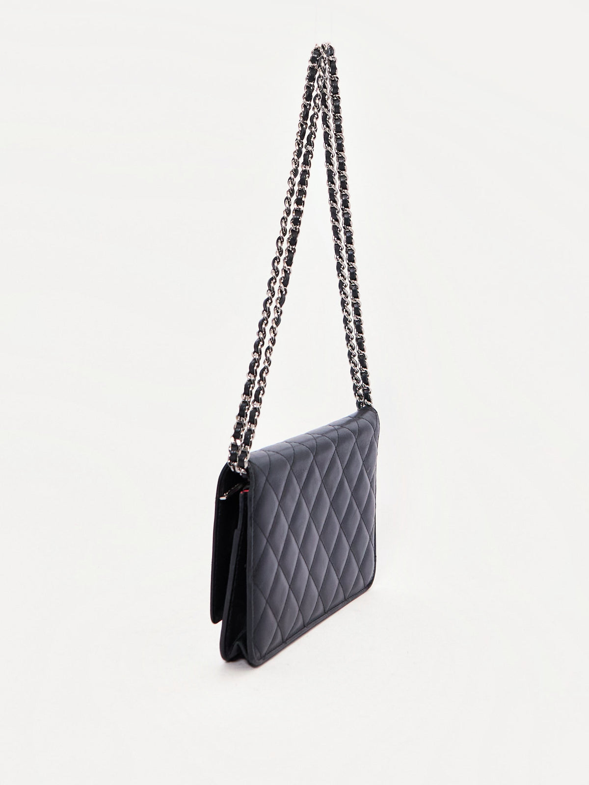 Chanel Cambon Black Lambskin Chain Wallet