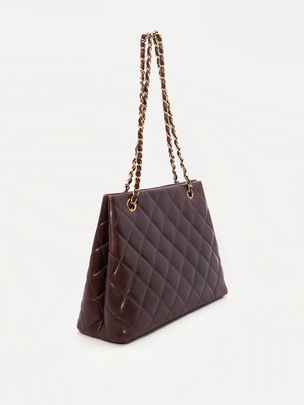 90's Chanel Brown Lambskin CC Tote