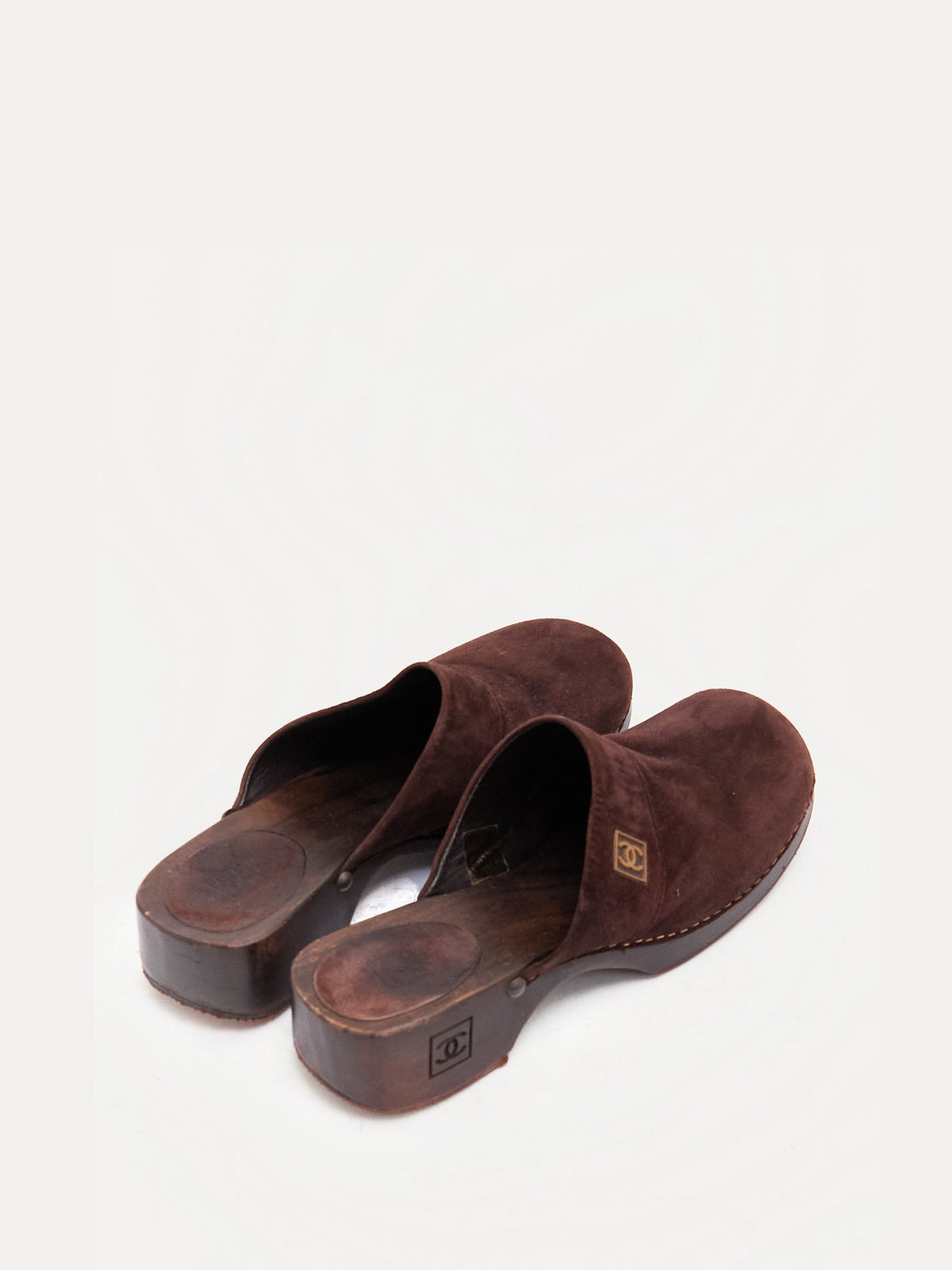 Chanel Brown Suede Clog 41